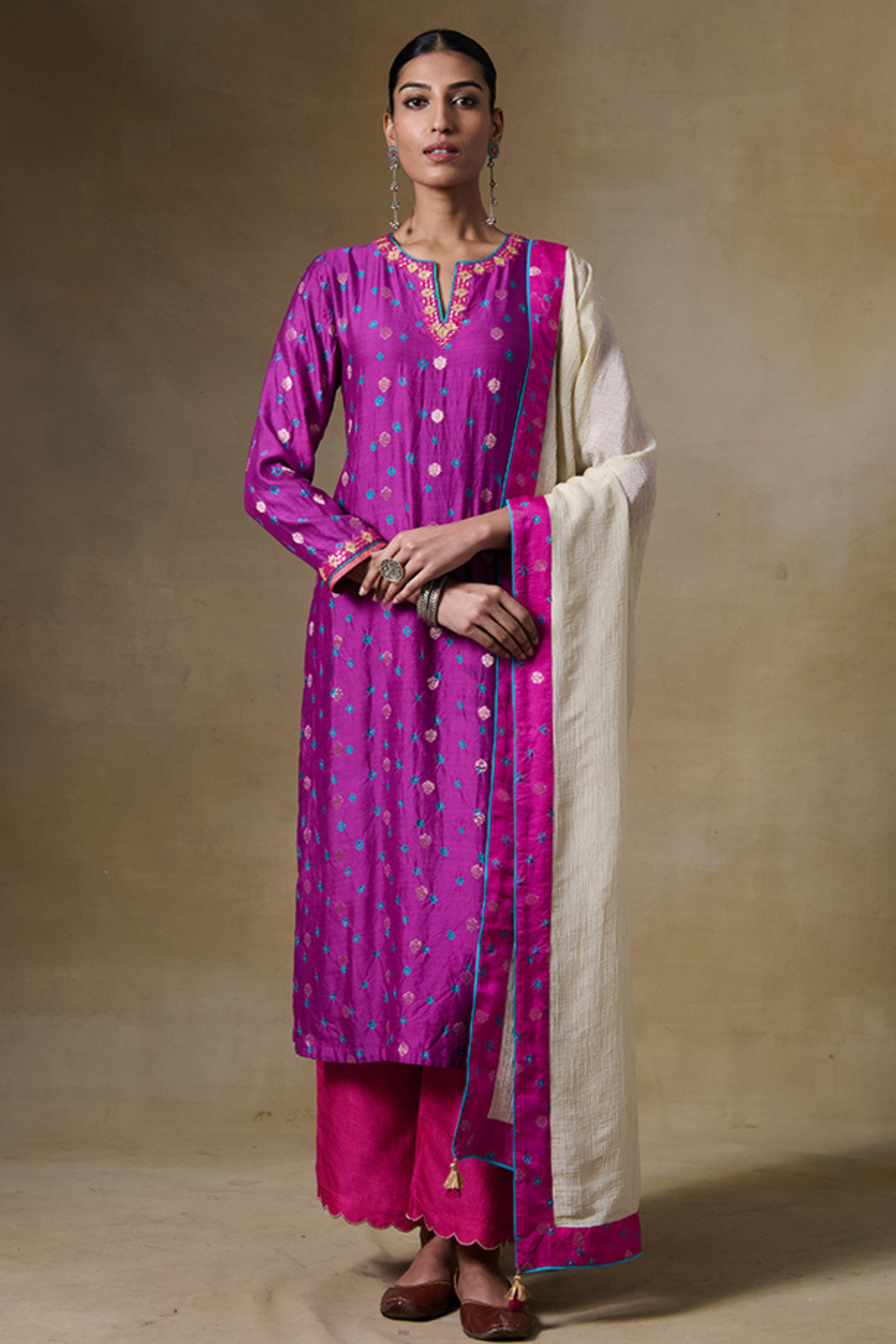 Bundi Kurta Set in Pink