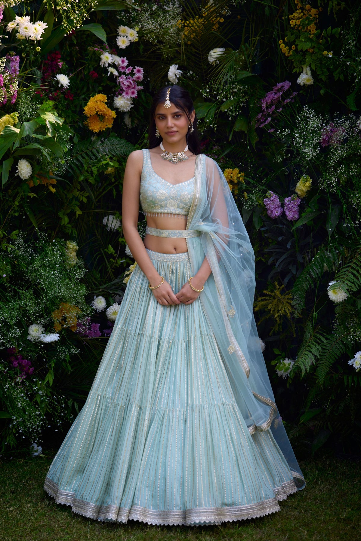 Morning Mist Blue Lehenga Set