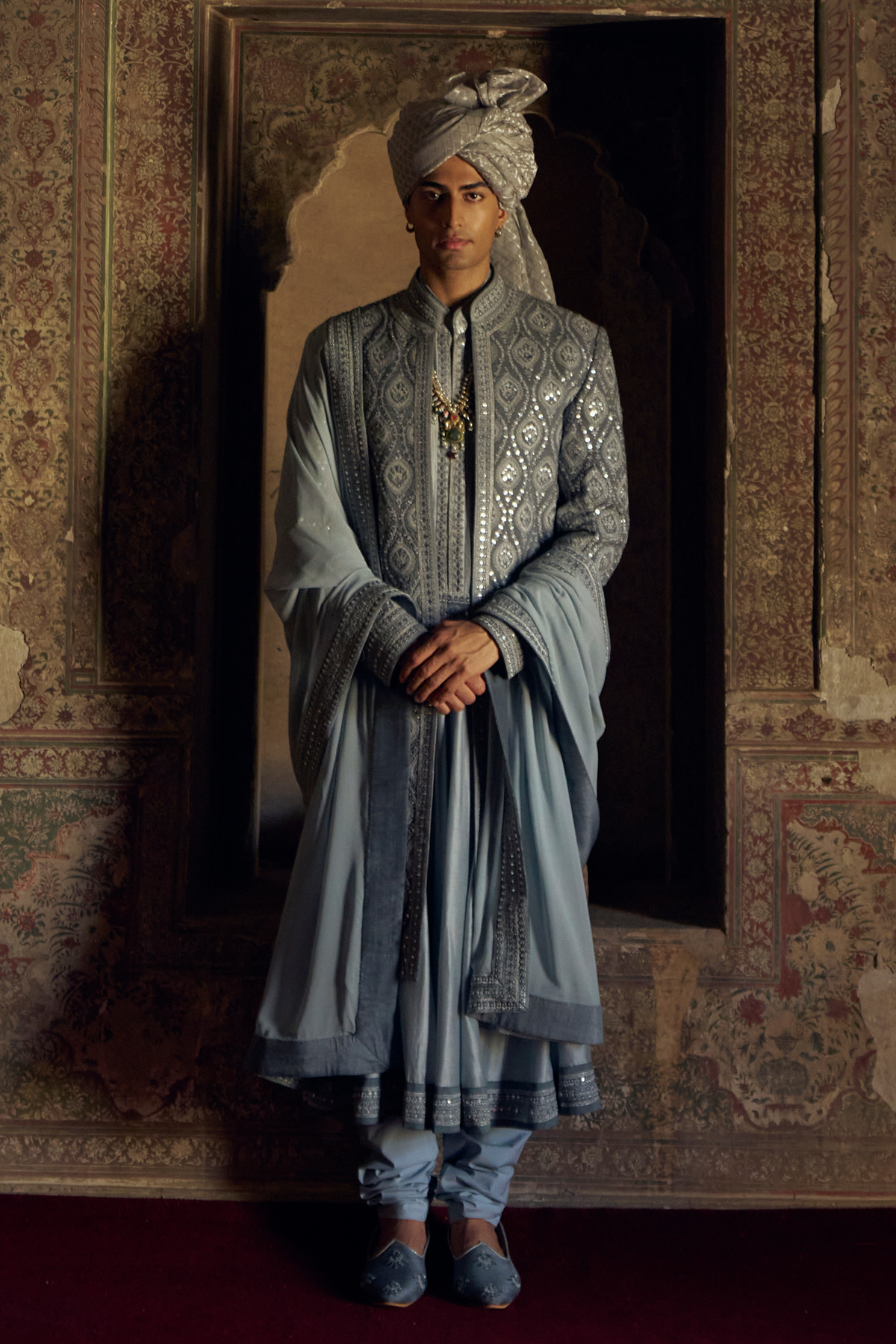 Grey Sherwani Set