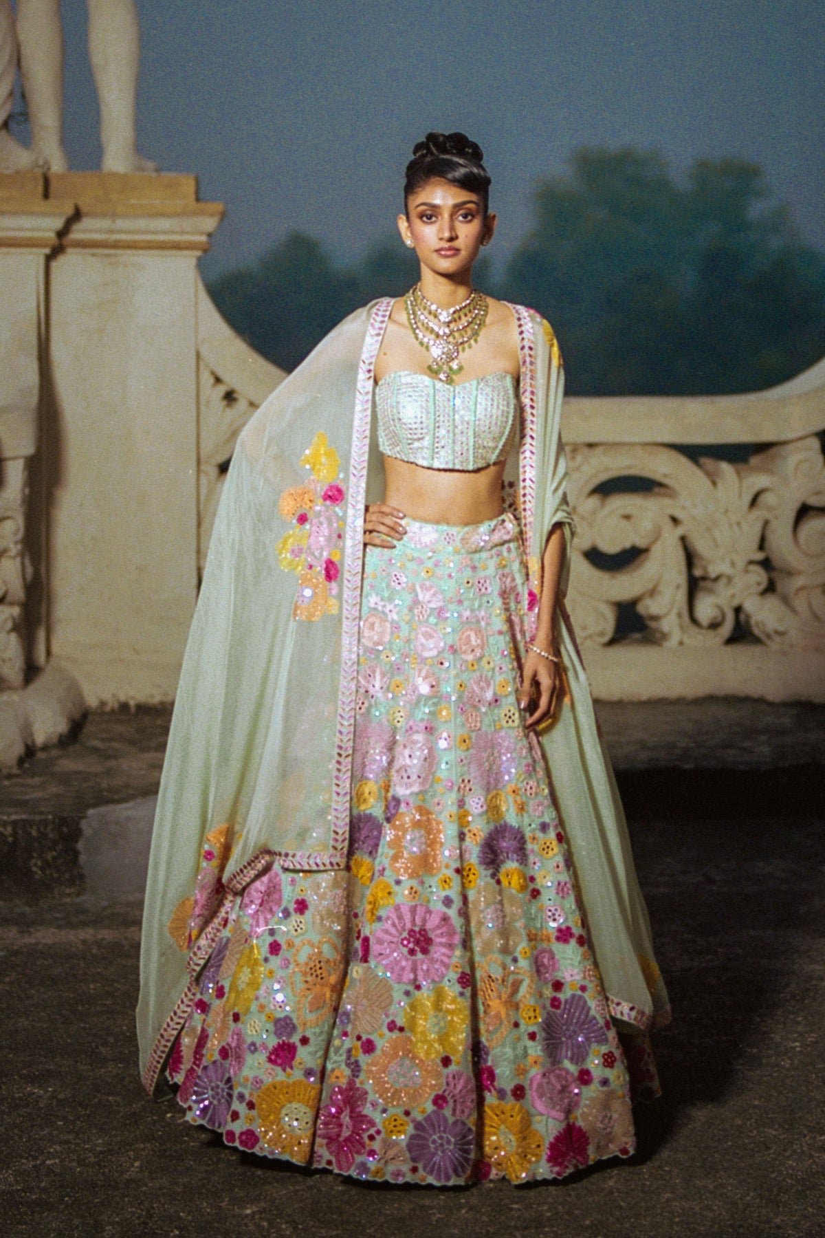 Mint Iris Lehenga Set