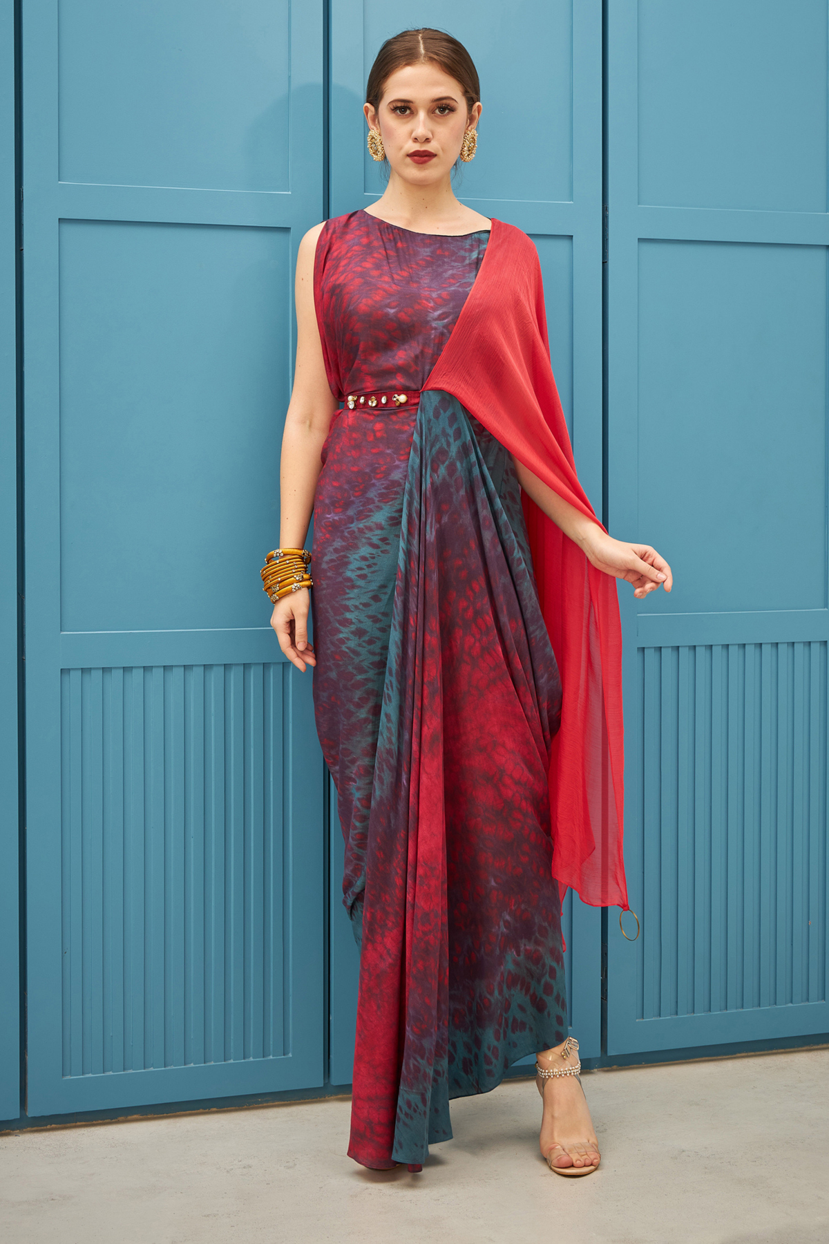 Indo Western Gown With Belt