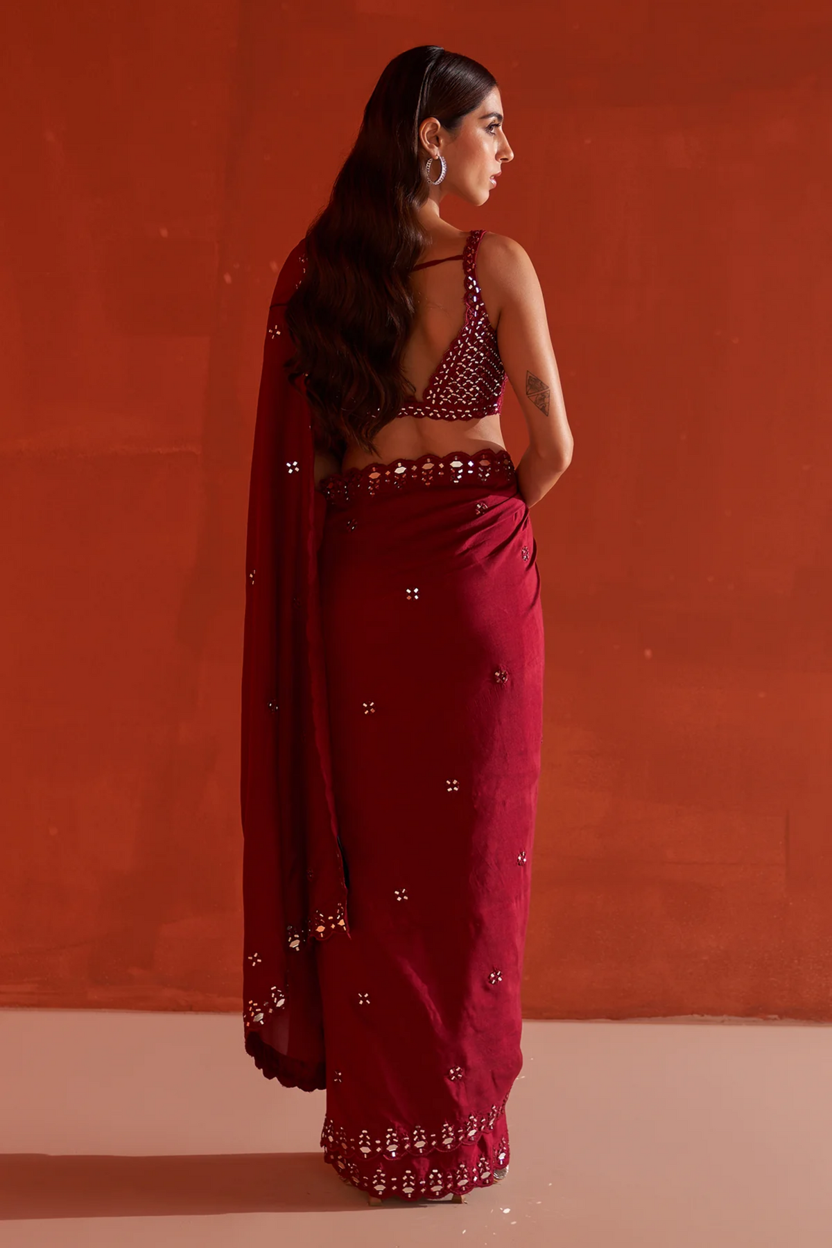 Maroon Silk Saree