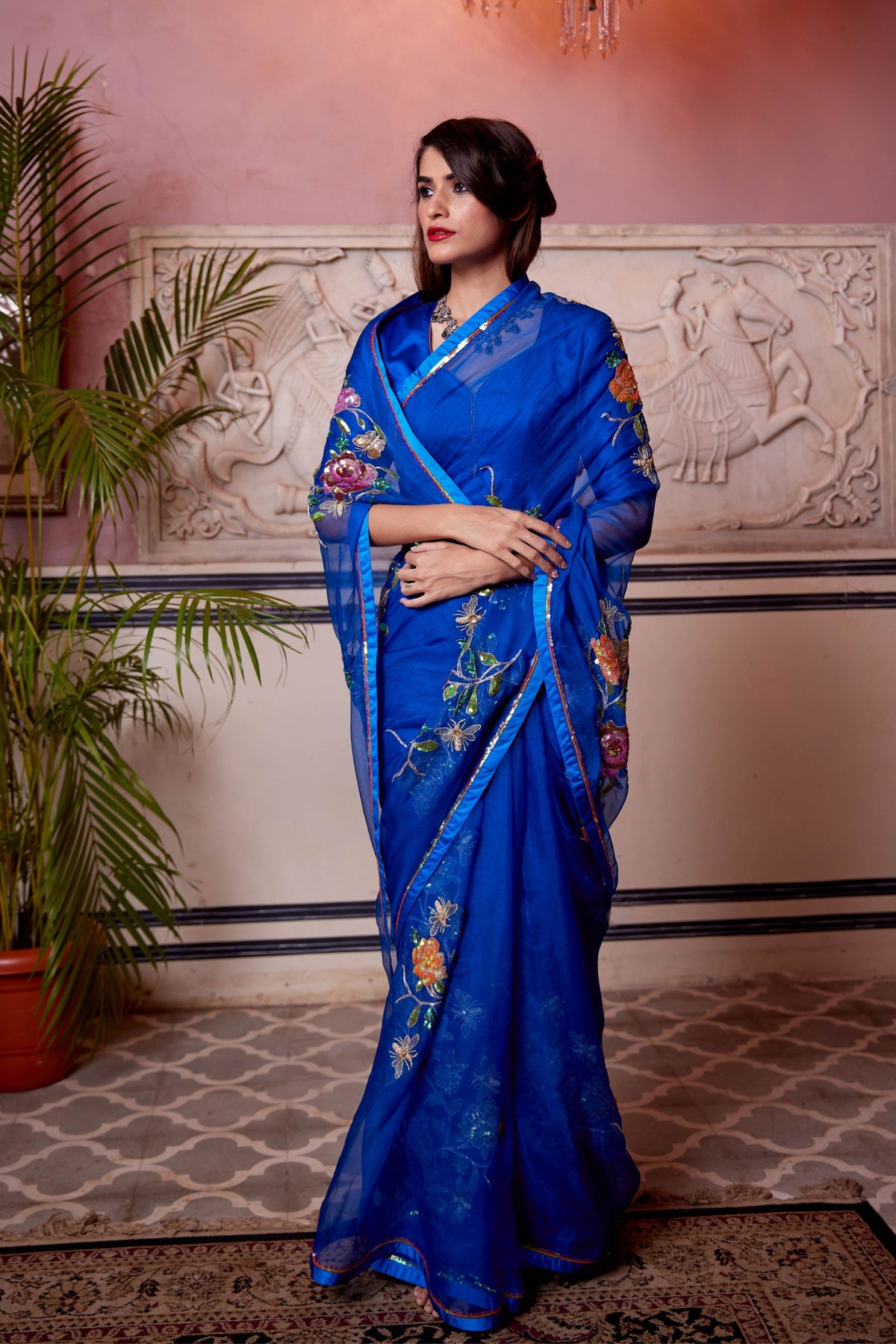 Neelima Cobalt Blue Saree