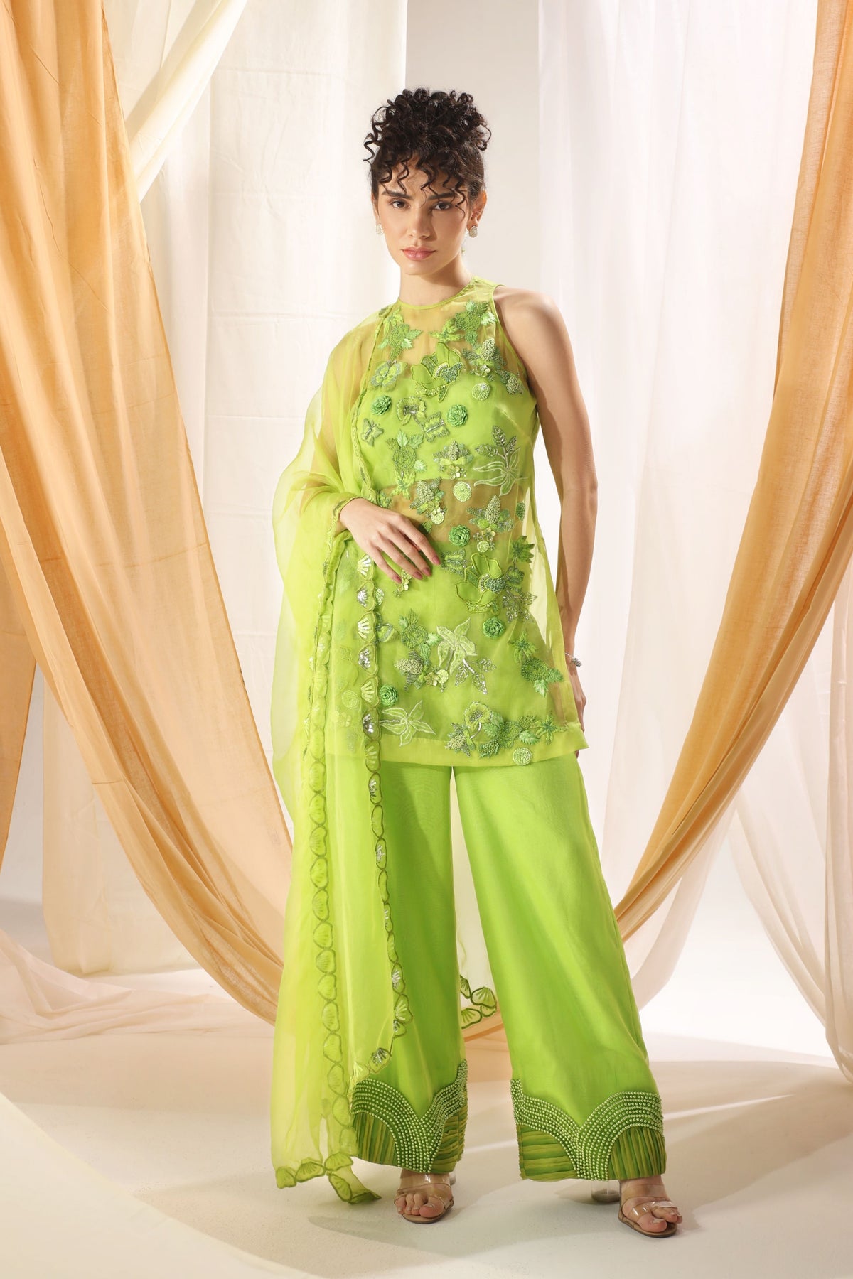 Green Flash Kurta Set