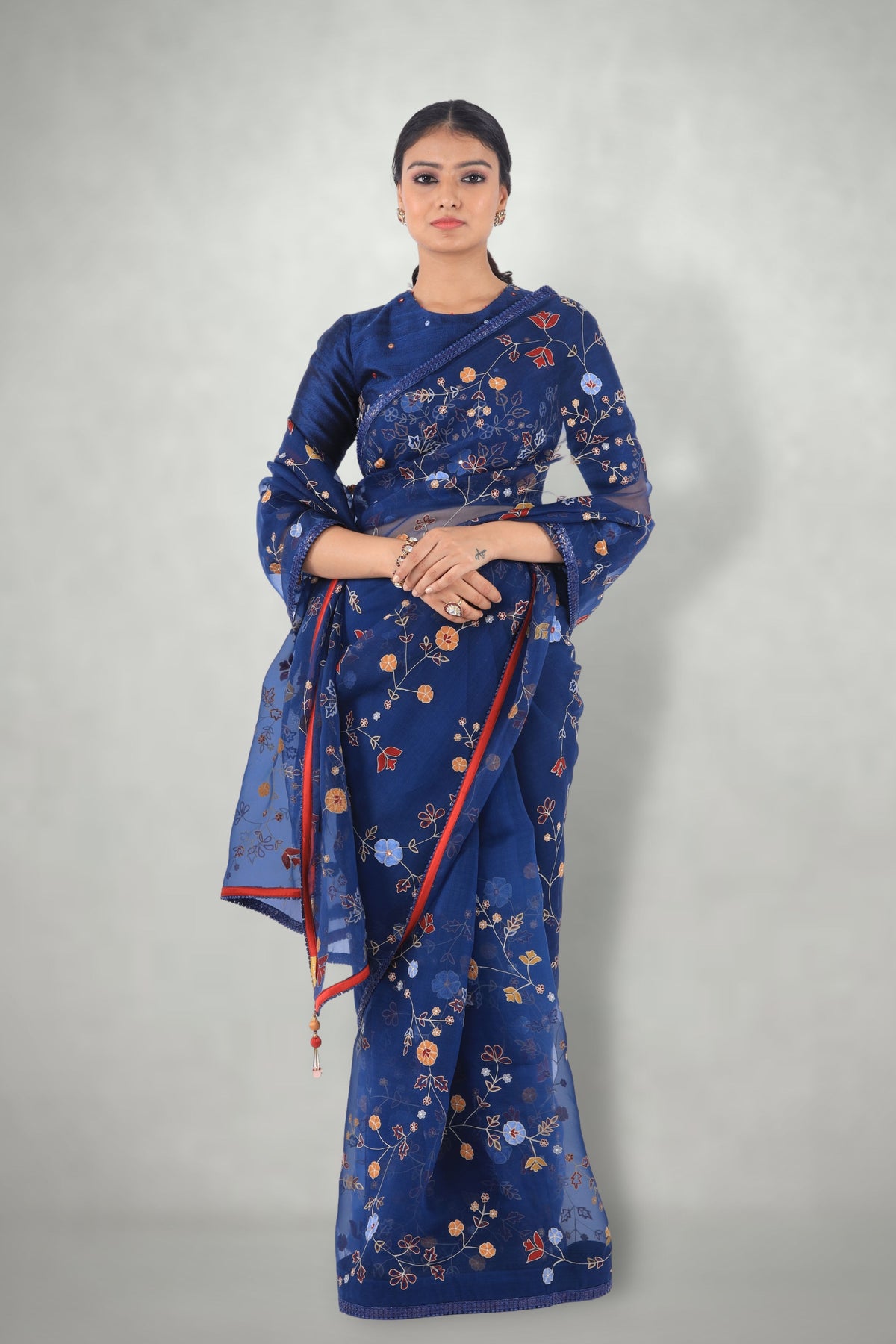 Blue Aari saree