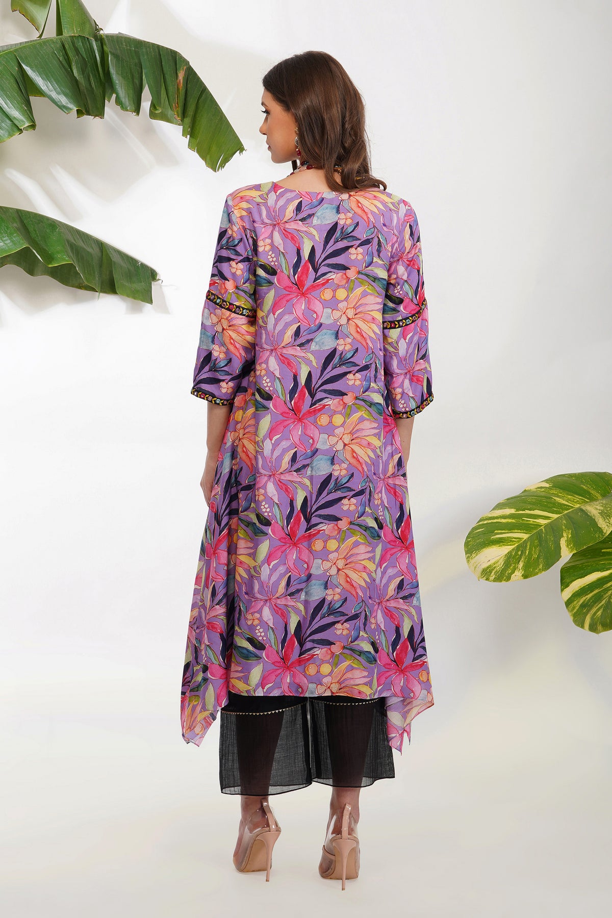 Tropical Flower Printed Tunic Set