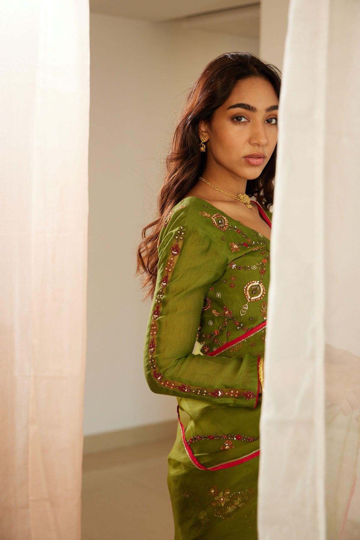 Green Dhuleti Saree