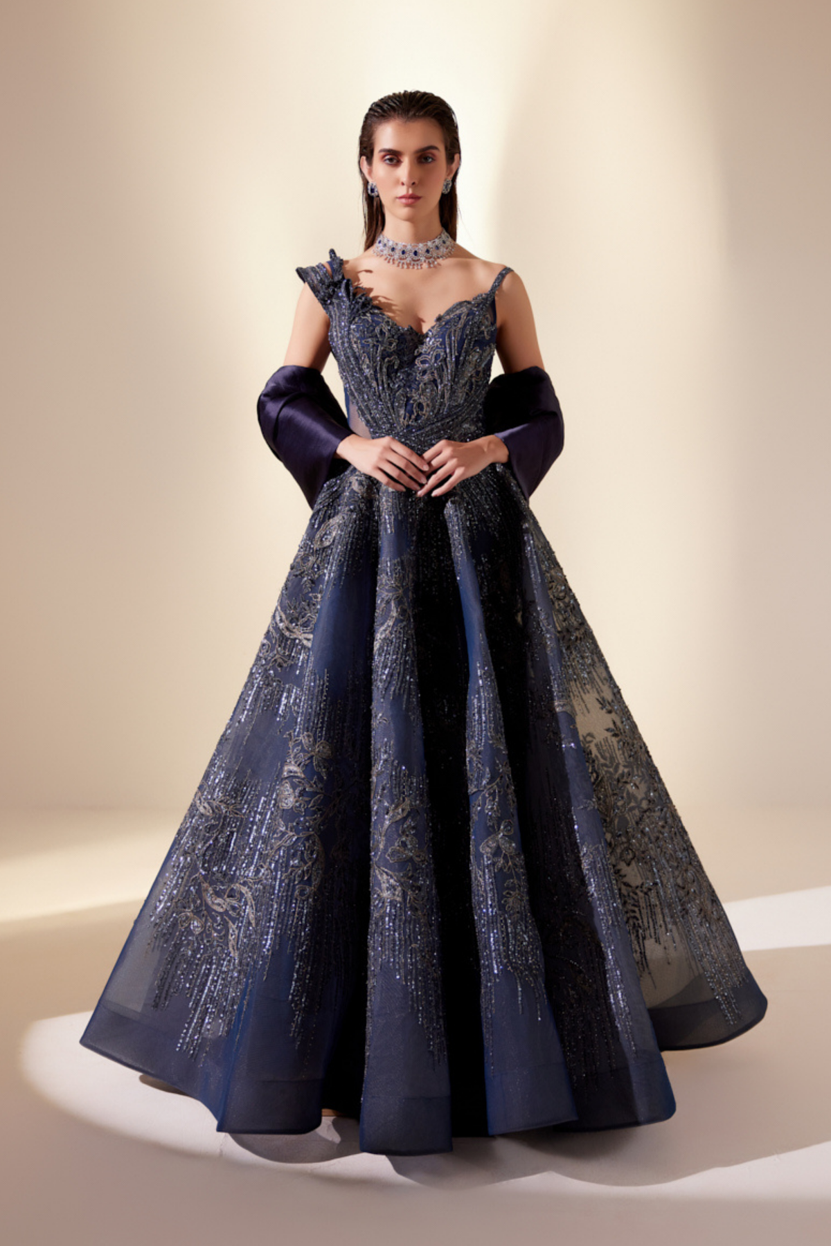 Midnight Blue Drizzle Gown