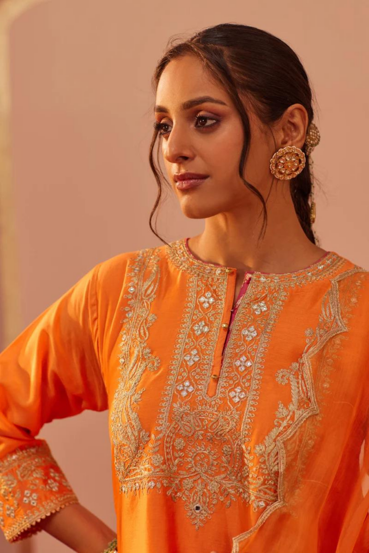 Aymra Orange Kurta Set