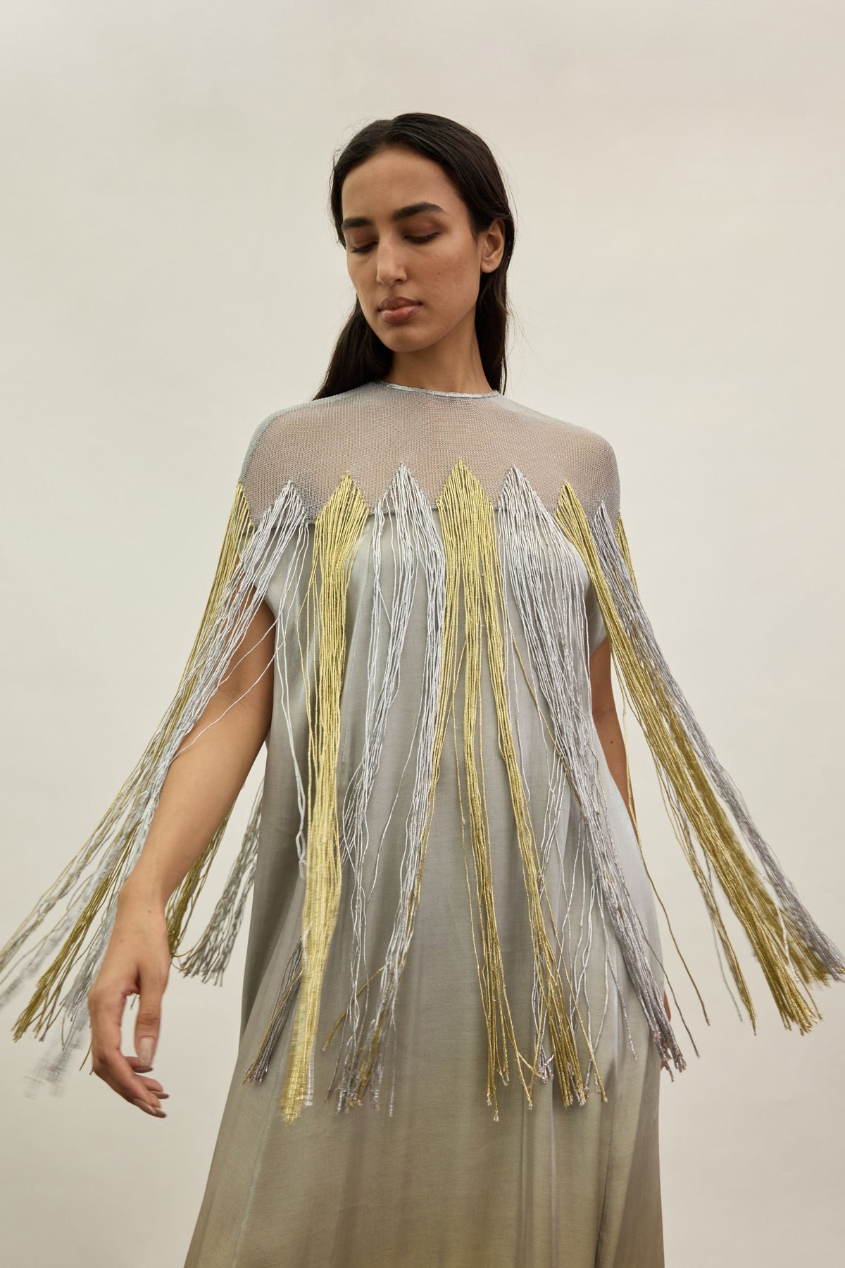 Gold &amp; Silver Metallic Kaftan