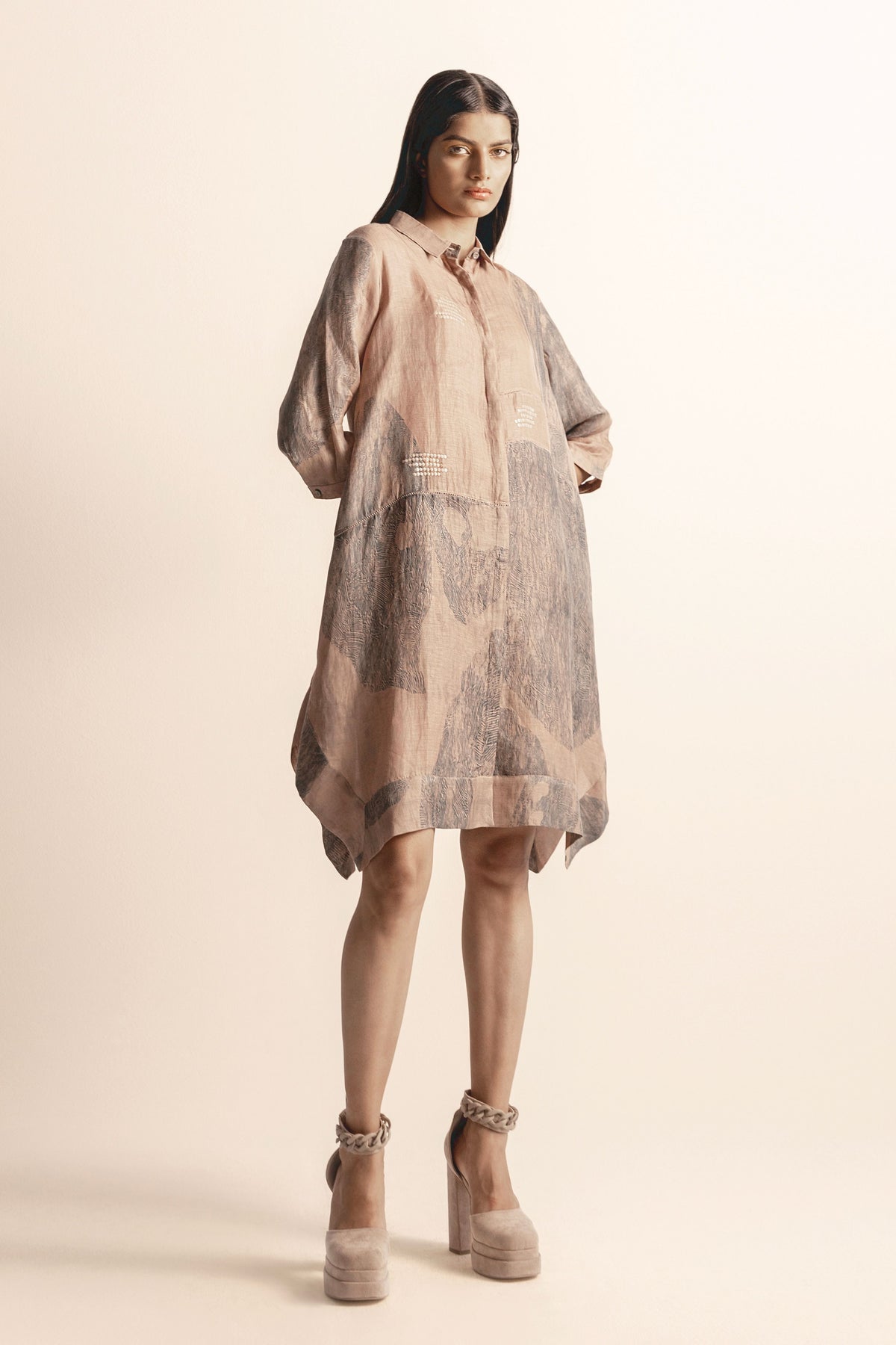 Nadru Graphic Printed Shirt Dress