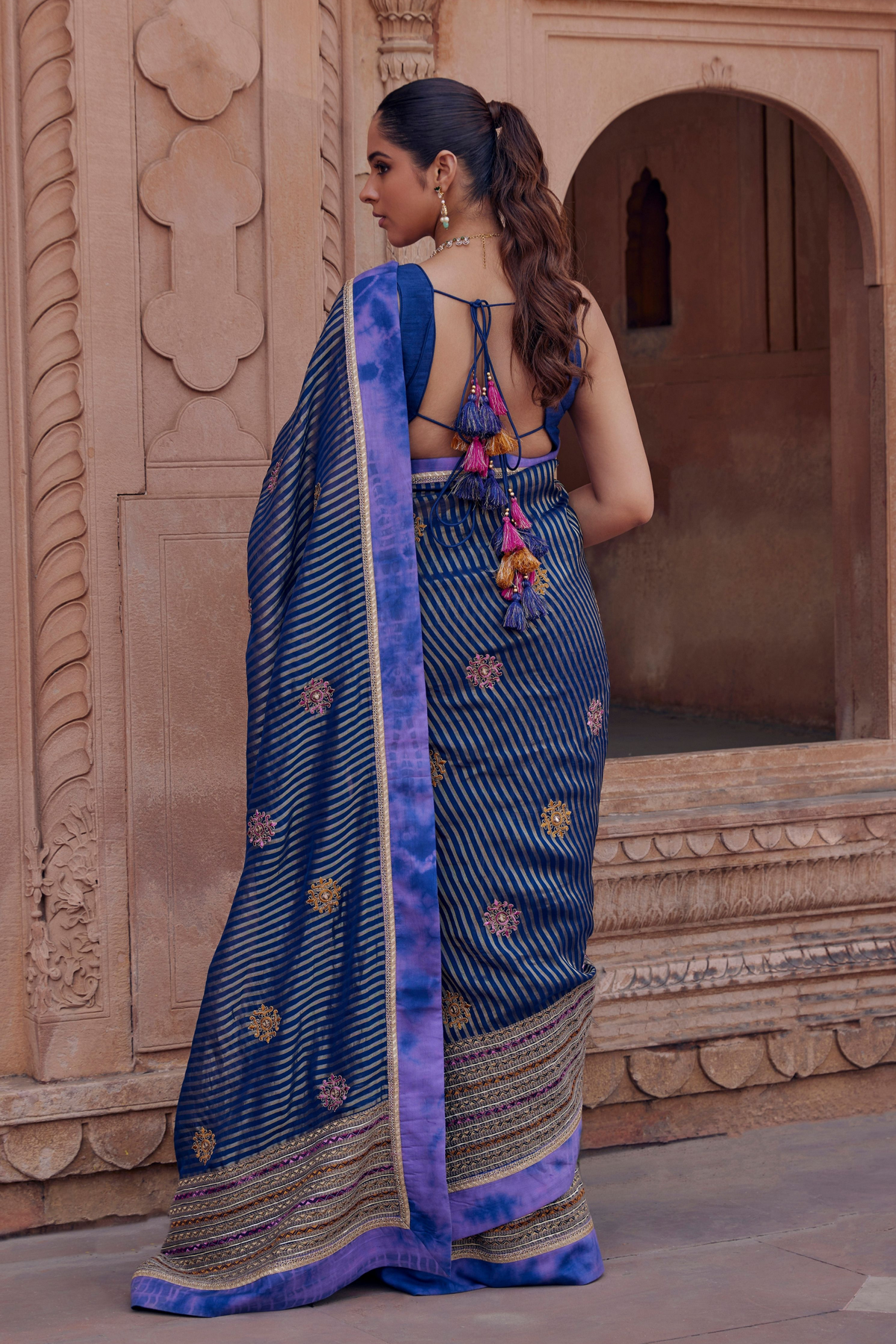 Janki  Elegant Blue Saree With Dori Embroidery