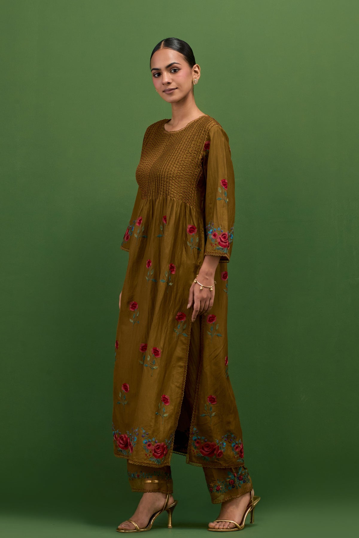 Golden Olive Kurta Set