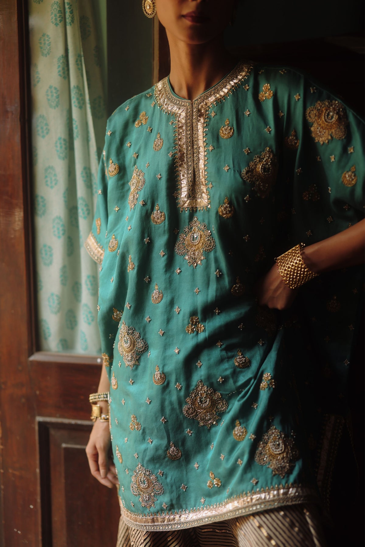 Halfmoon Turquoise Kaftan Set