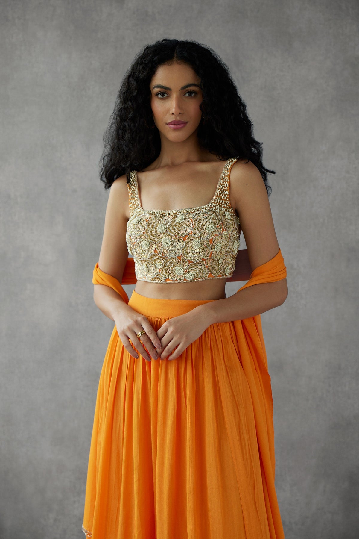 Saffron Orange Lehenga Set