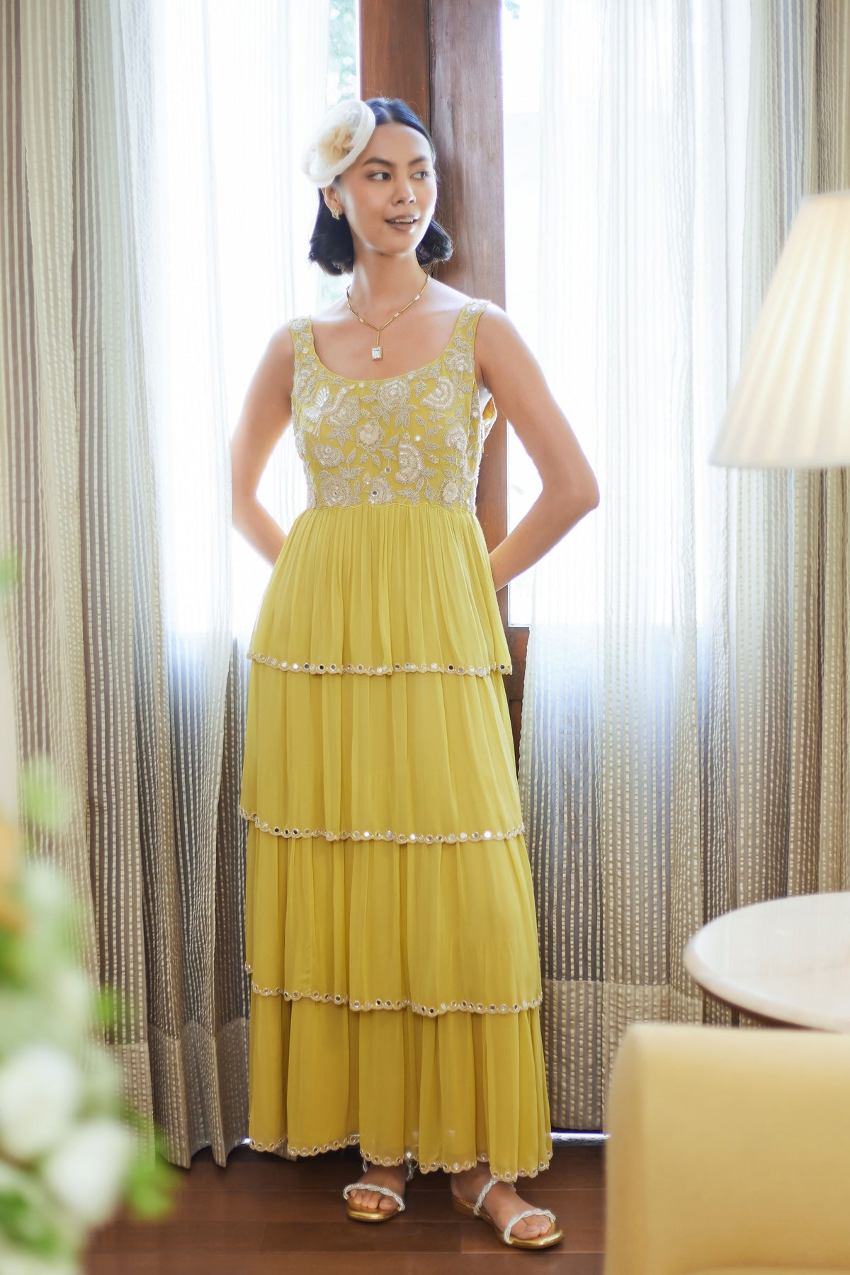 Yellow Garden Party Tier Dress