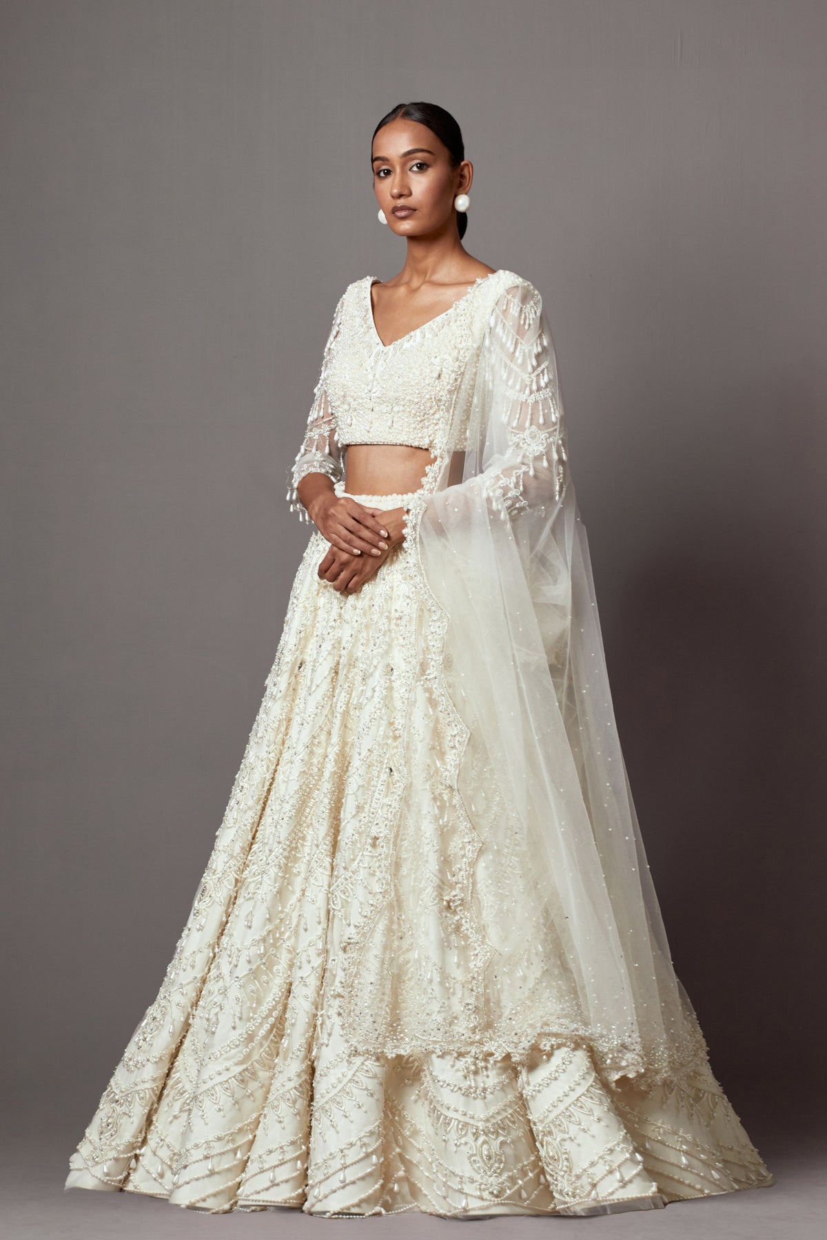 Ivory Lehenga Set