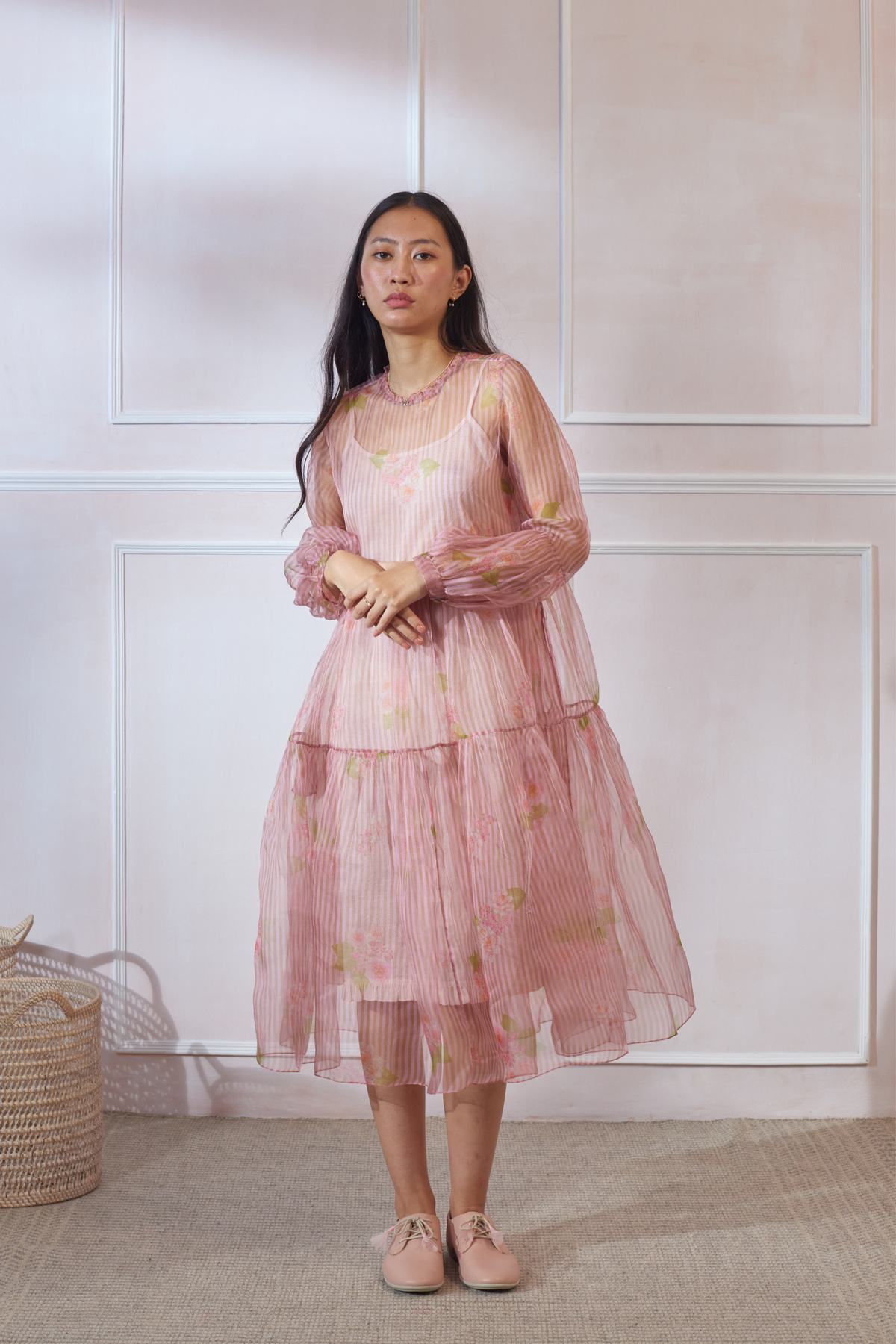 Silk Organza Midi Dress