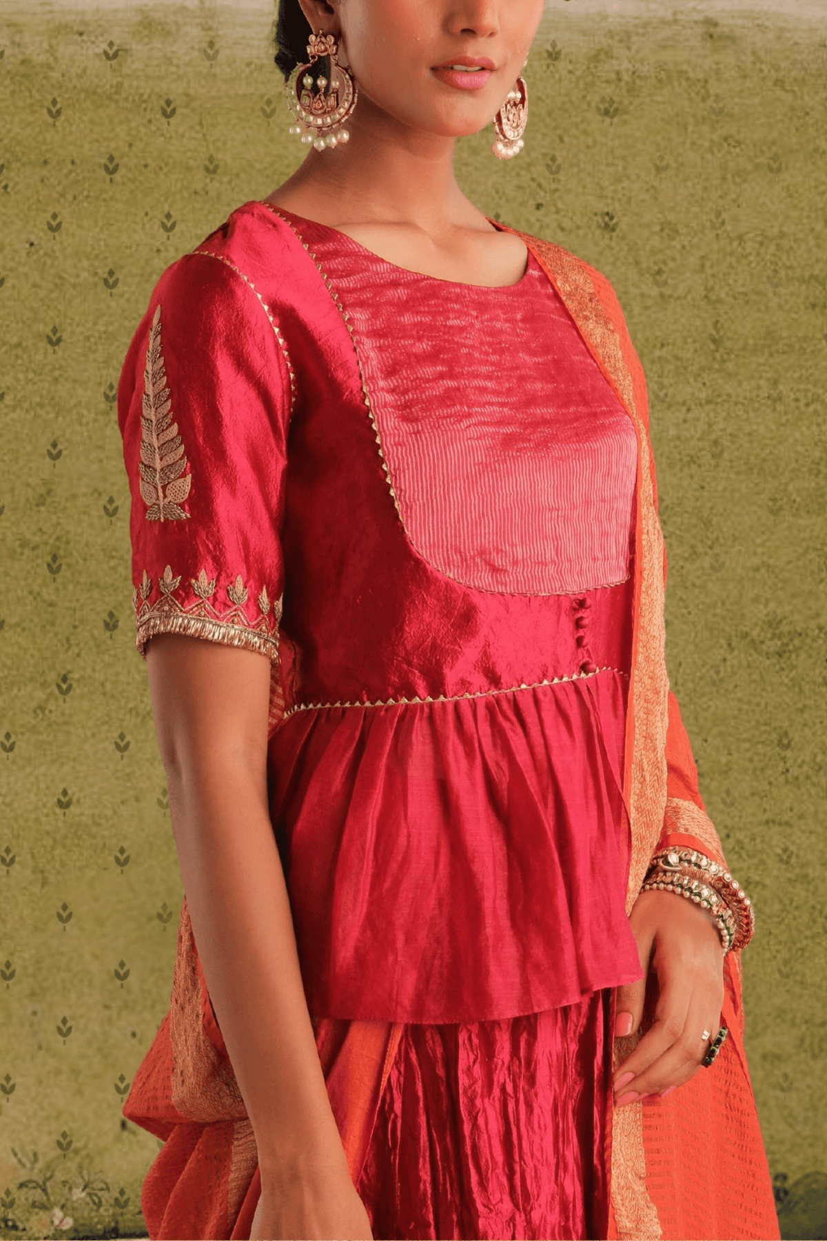 Matka Yoke Silk Lehenga Set