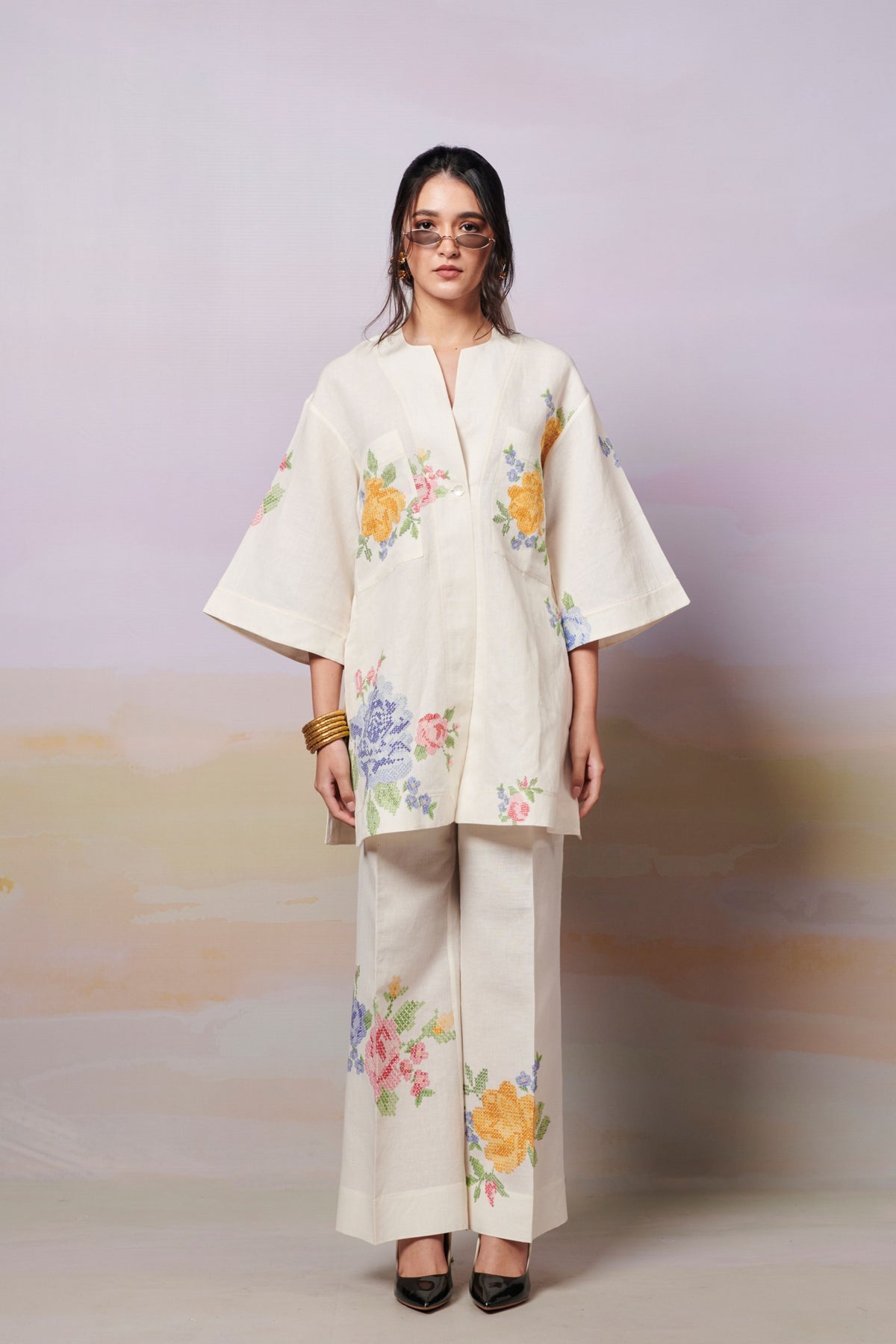 Summer Roses Kurta Shirt