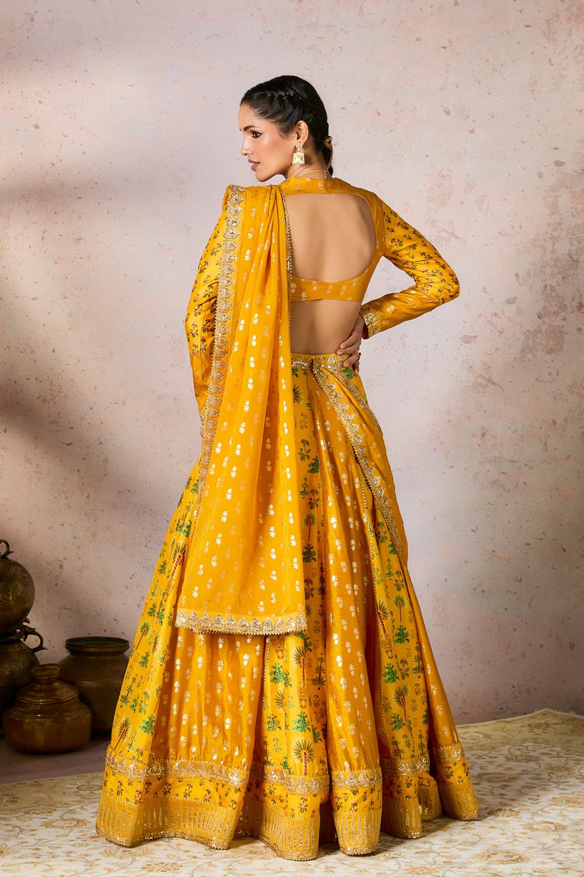 Yellow Nomadic Tribe Lehenga Set