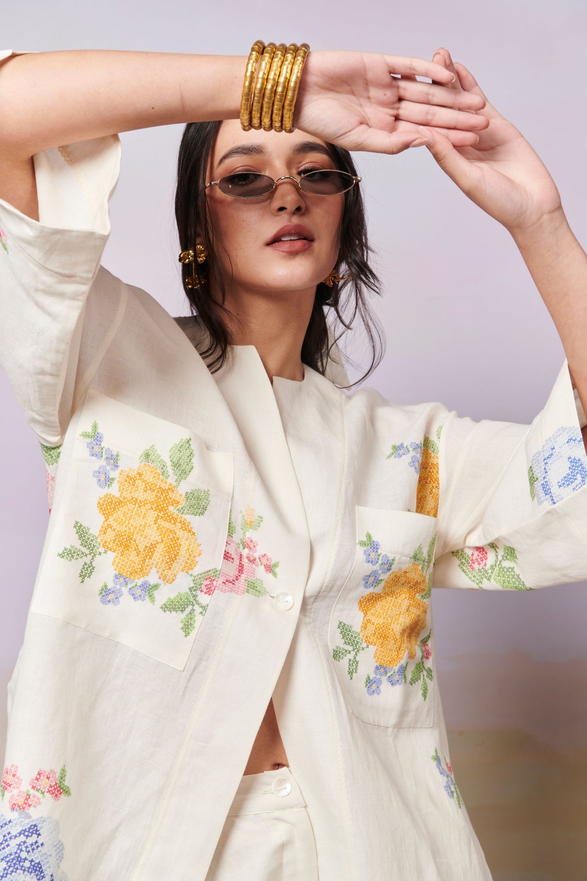 Summer Roses Kurta Shirt