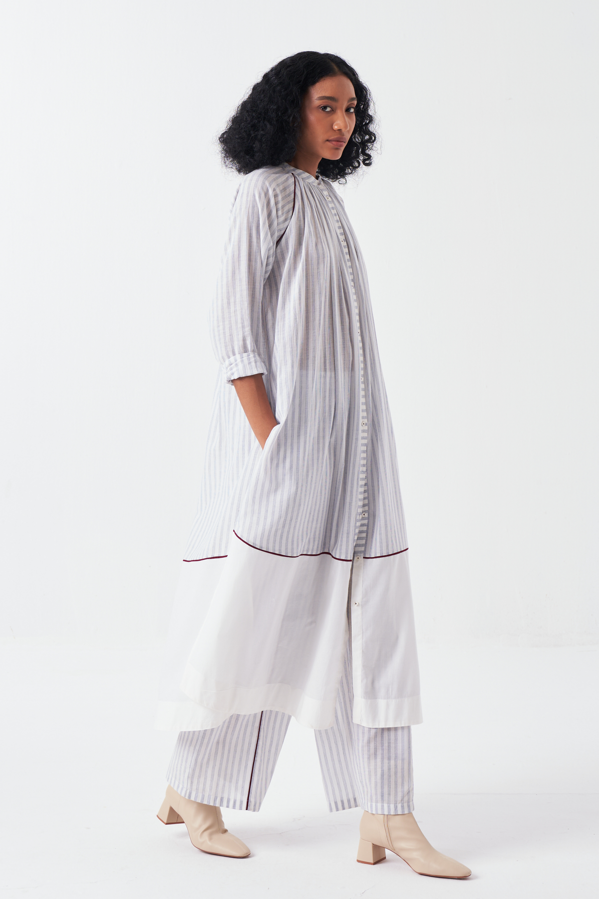 Panel White Shirt Co-ord Set