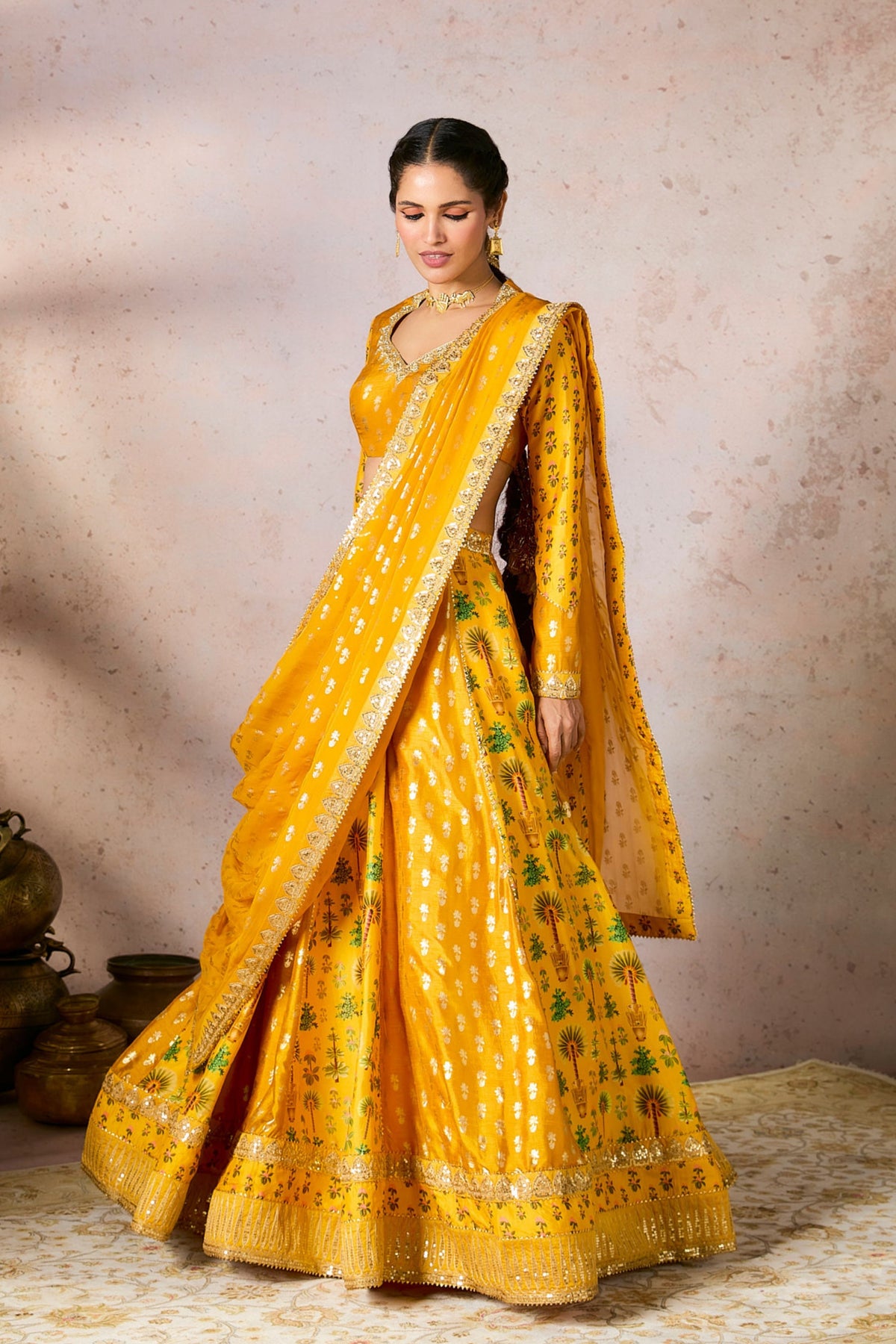 Yellow Nomadic Tribe Lehenga Set