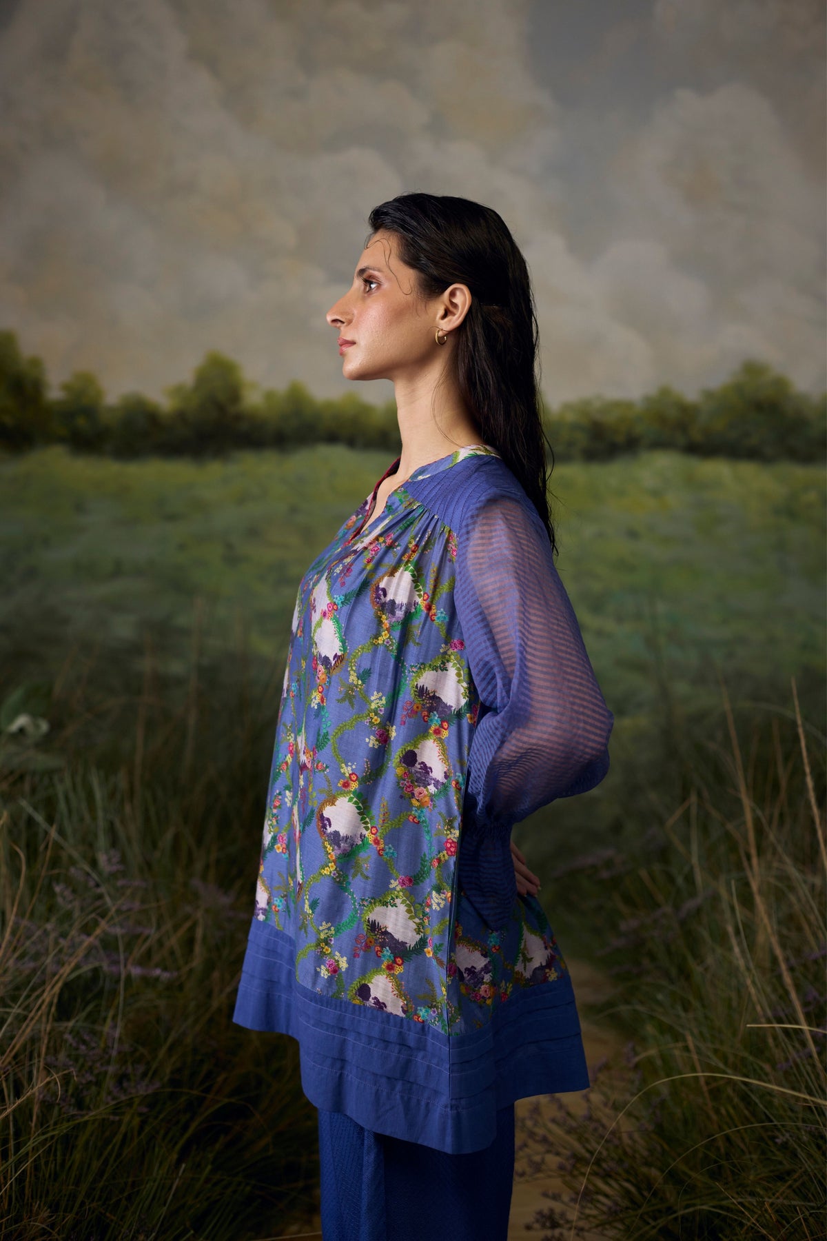 Mystic Blue Floral Top