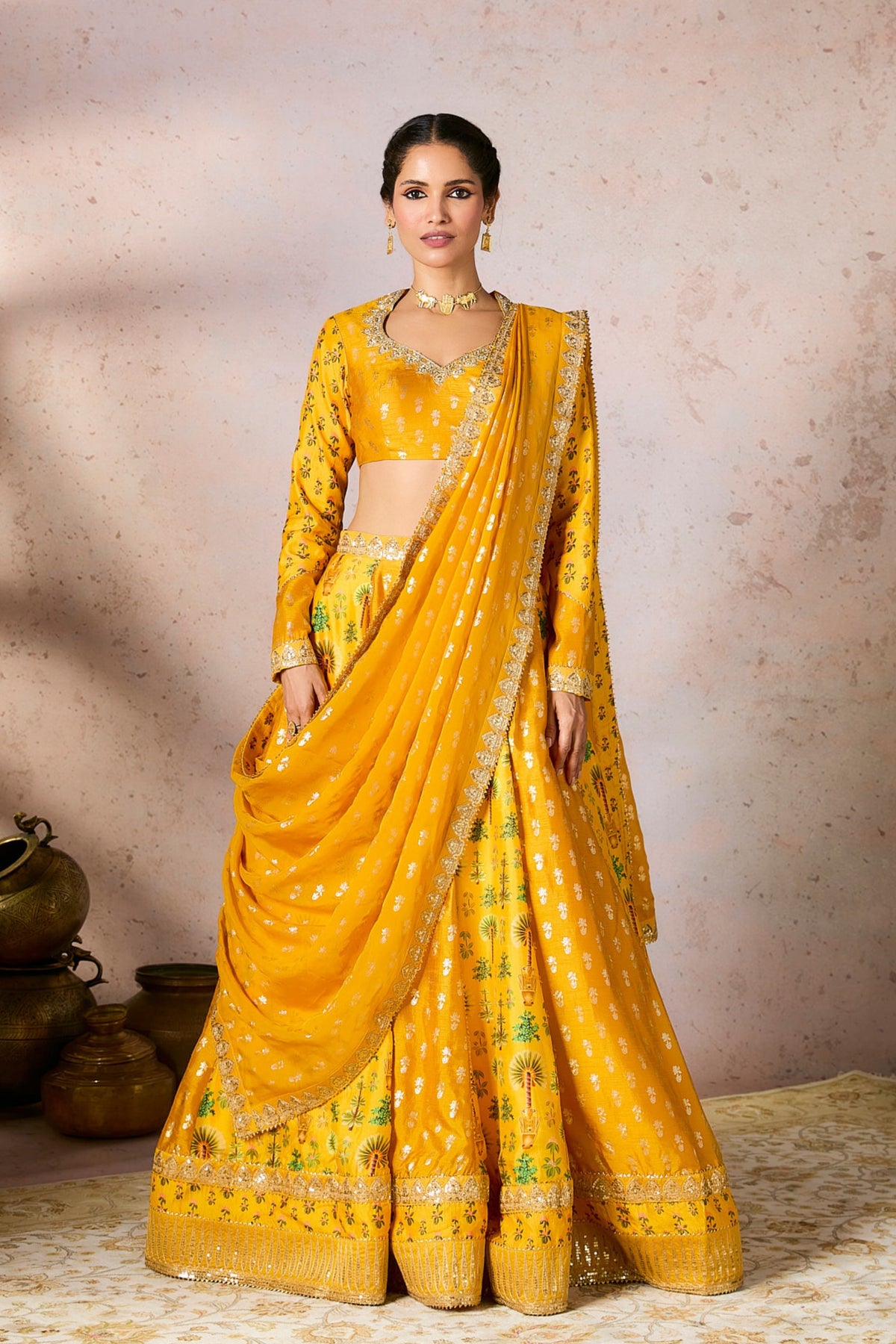 Yellow Nomadic Tribe Lehenga Set