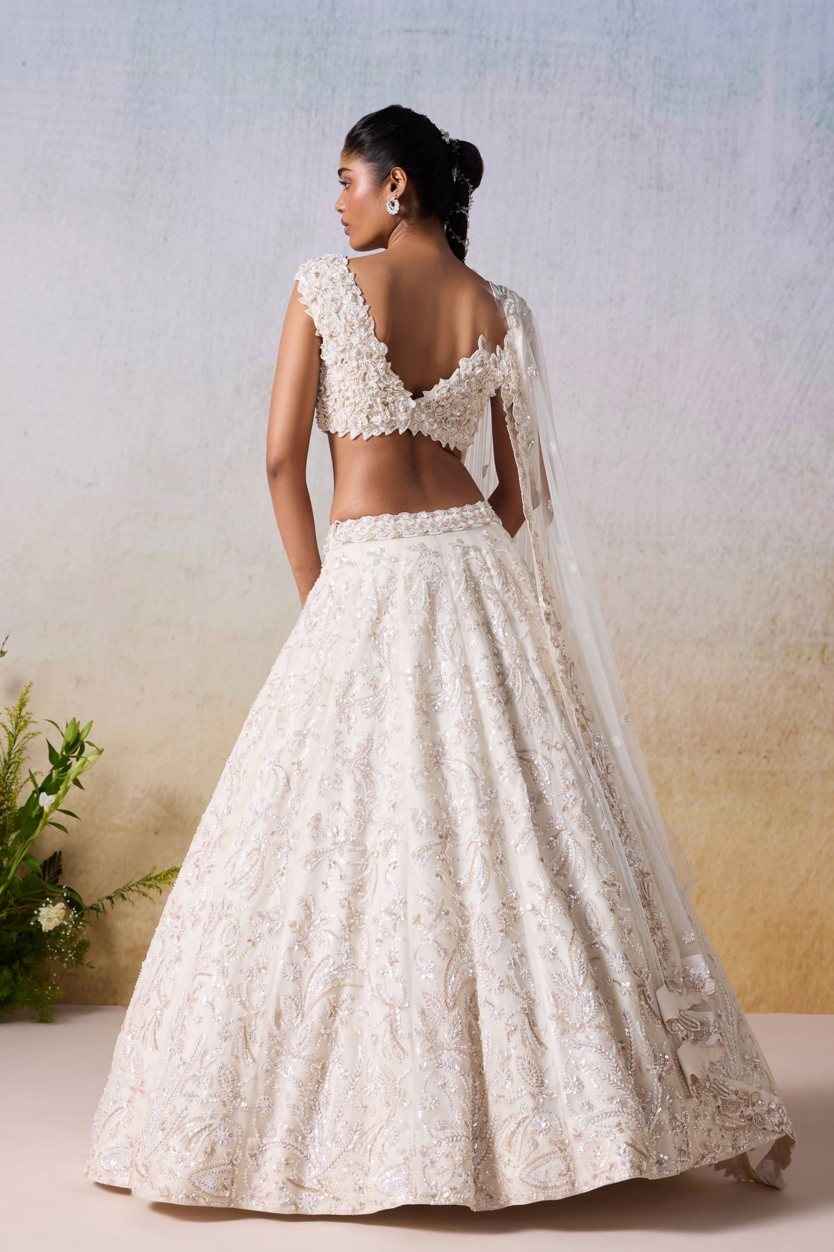 White Smoke Lehenga