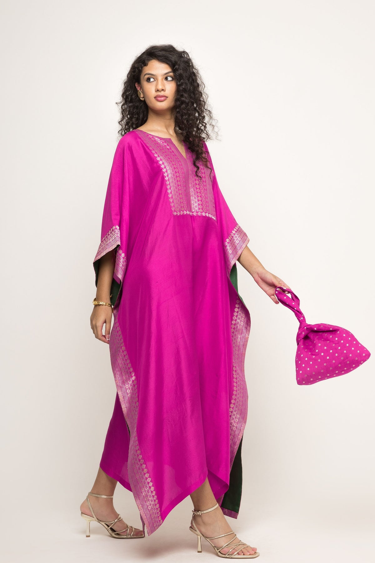 Siya Silk Pink Kaftan