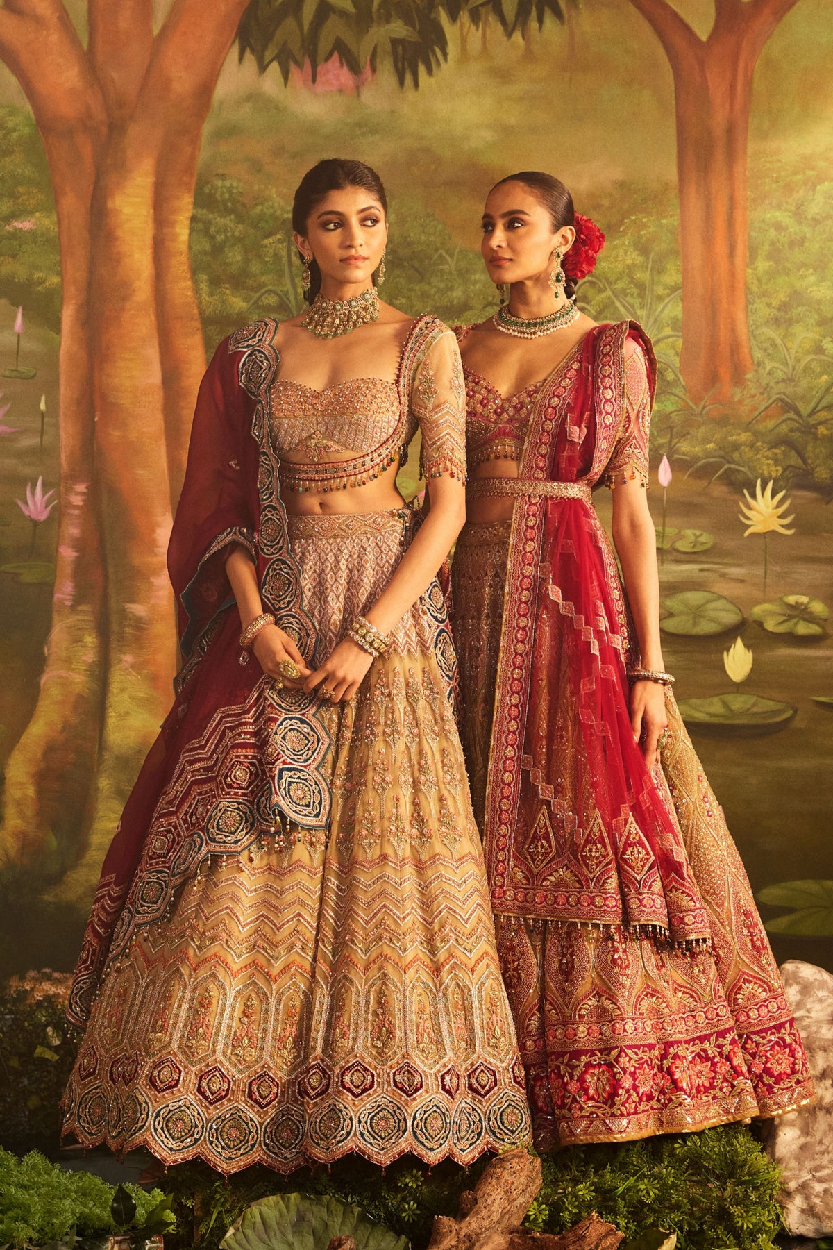 Golden Tulle Lehenga Set