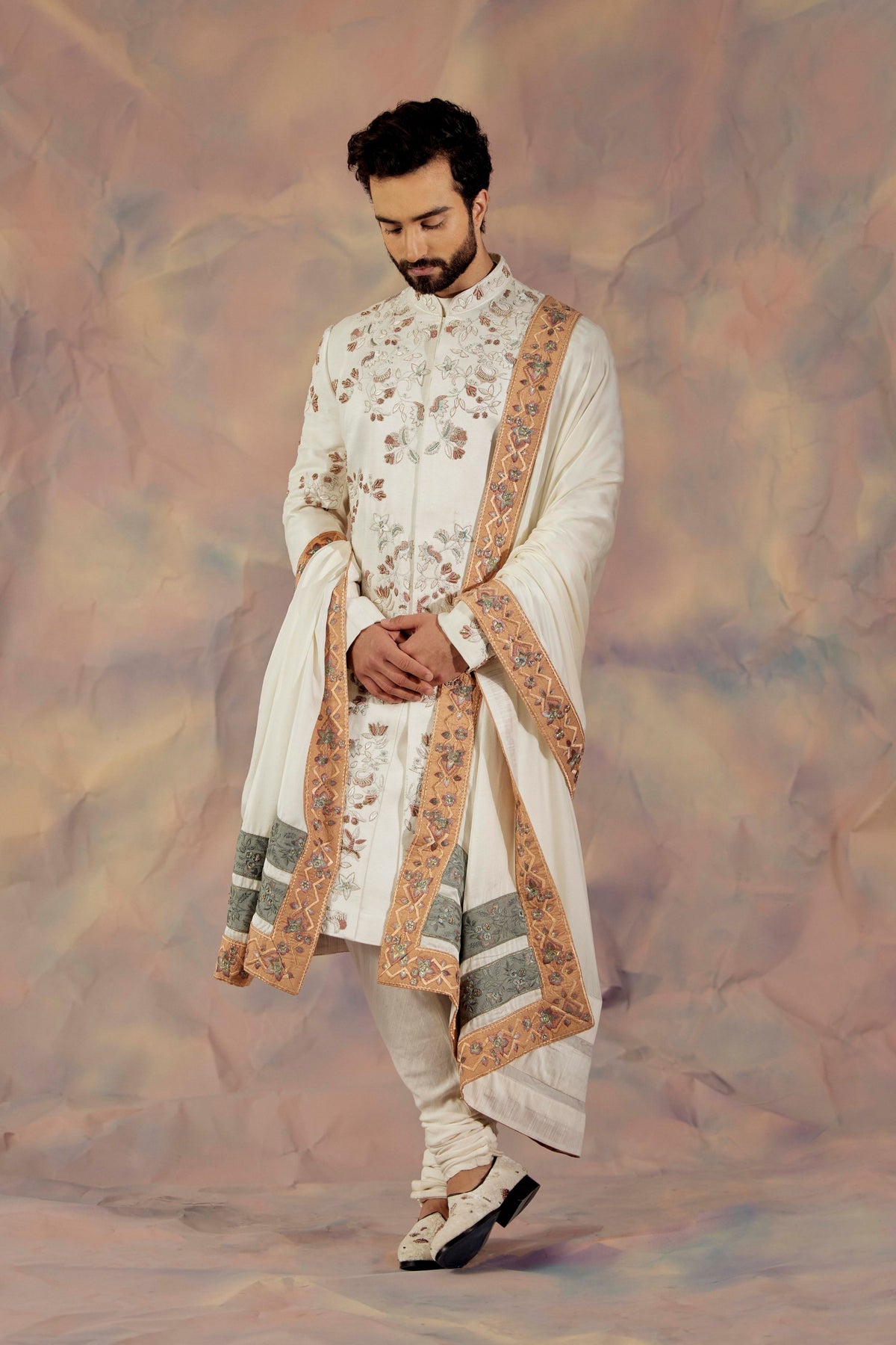 Ivory In Malaga Sherwani Set