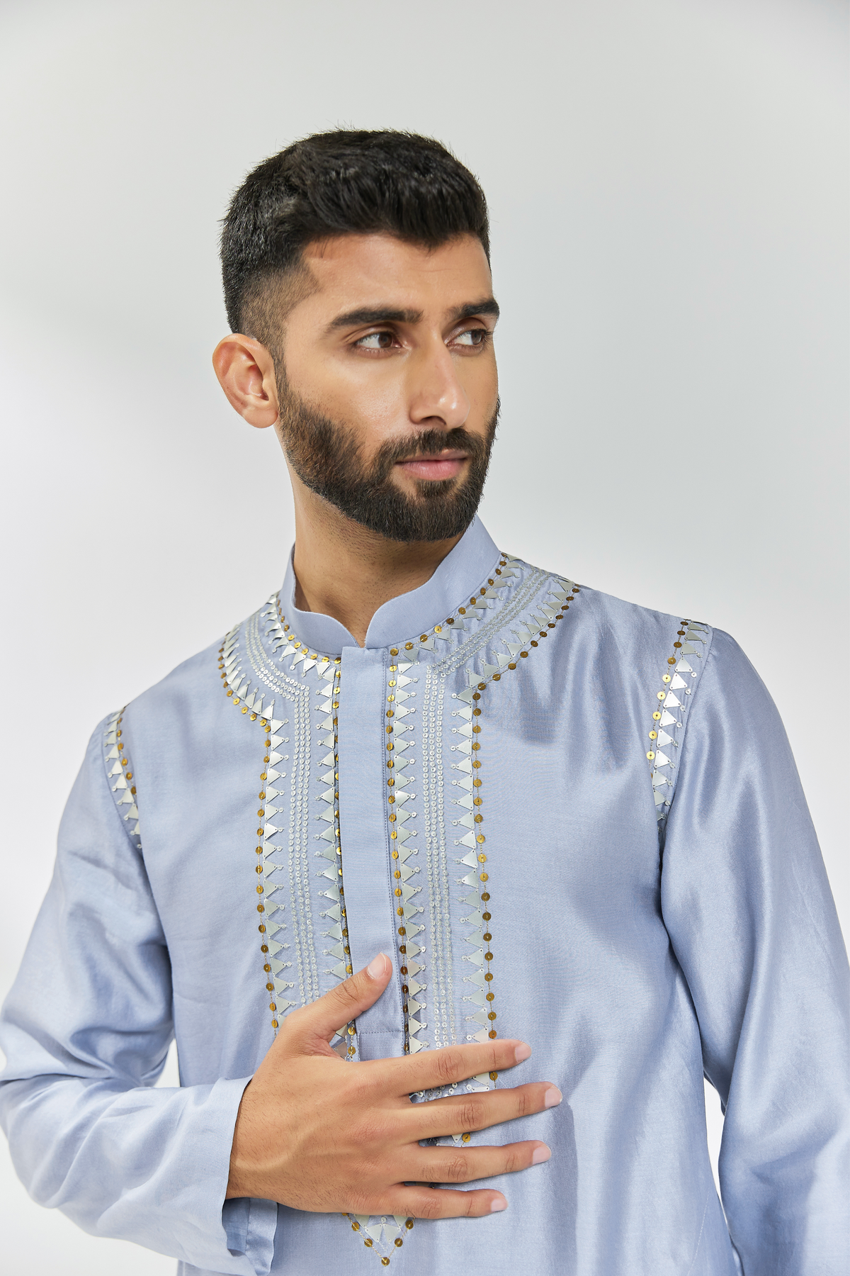 Hyacinth Blue Embroidered Kurta Sets