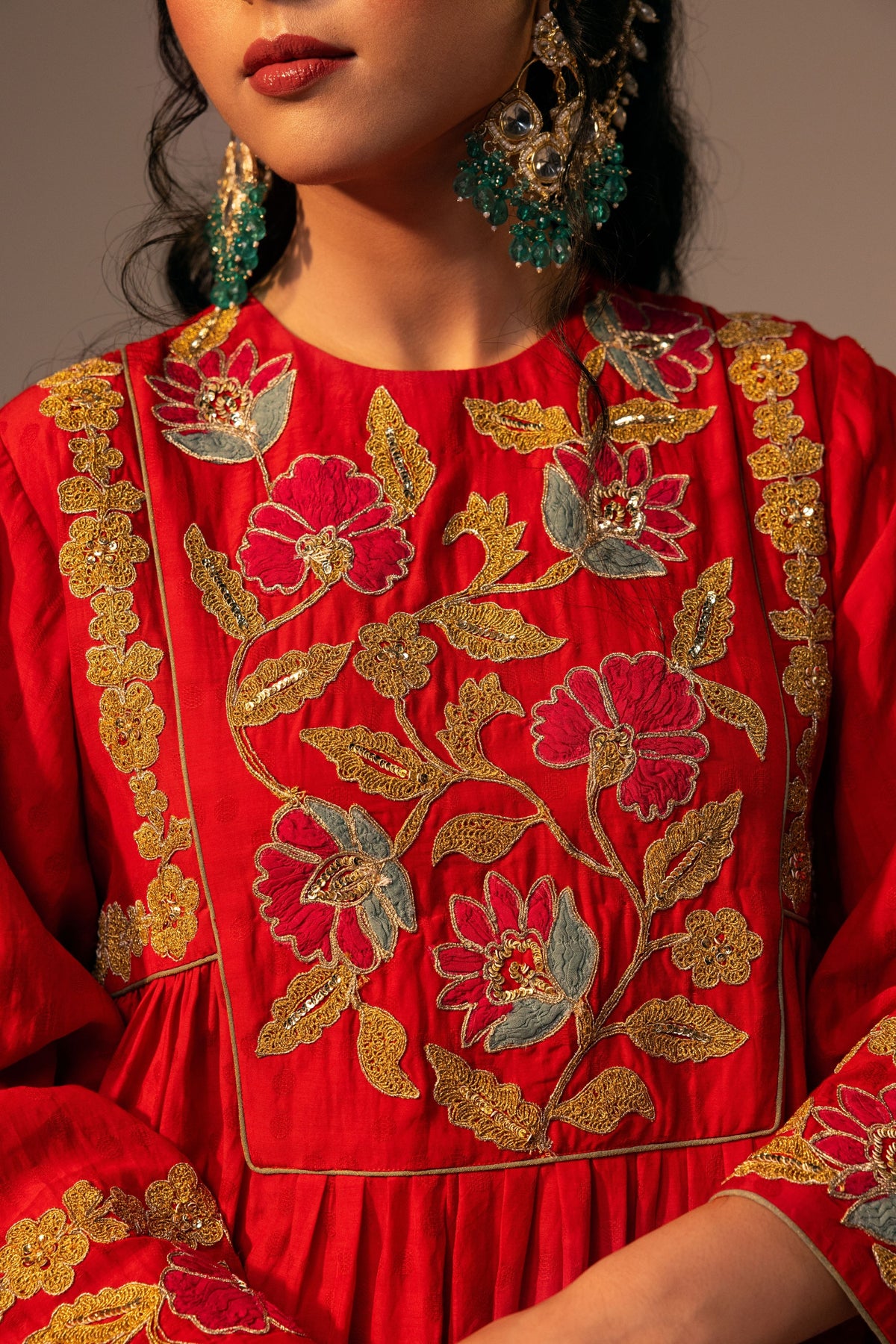 Rose Red Kurta Set