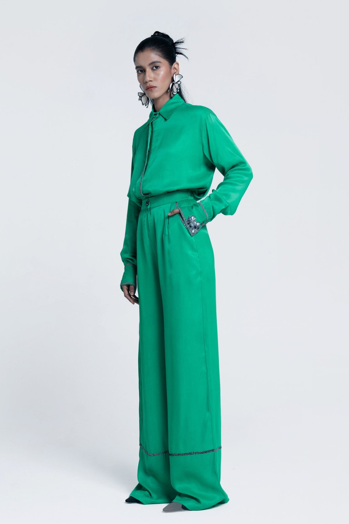 Echo Green Straight Trousers