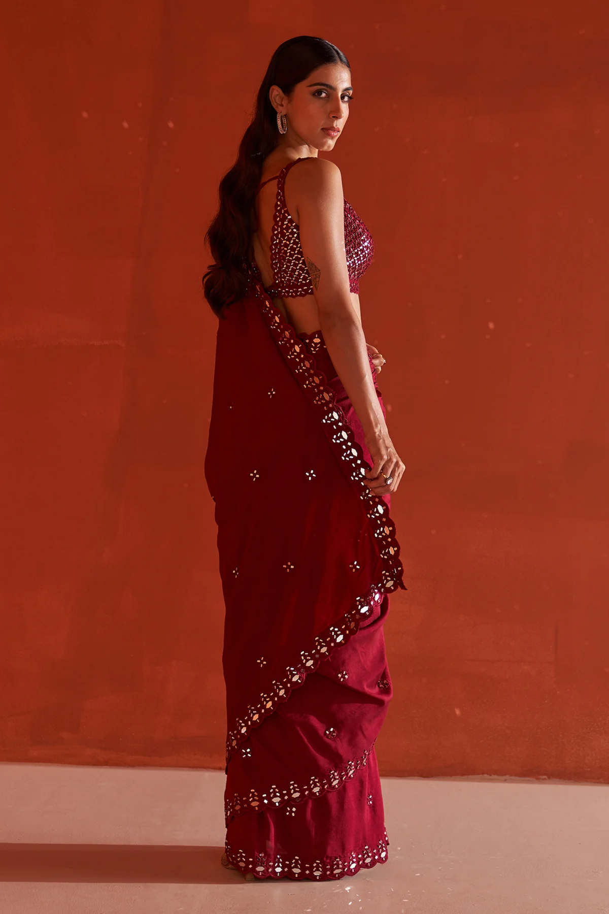 Maroon Silk Saree