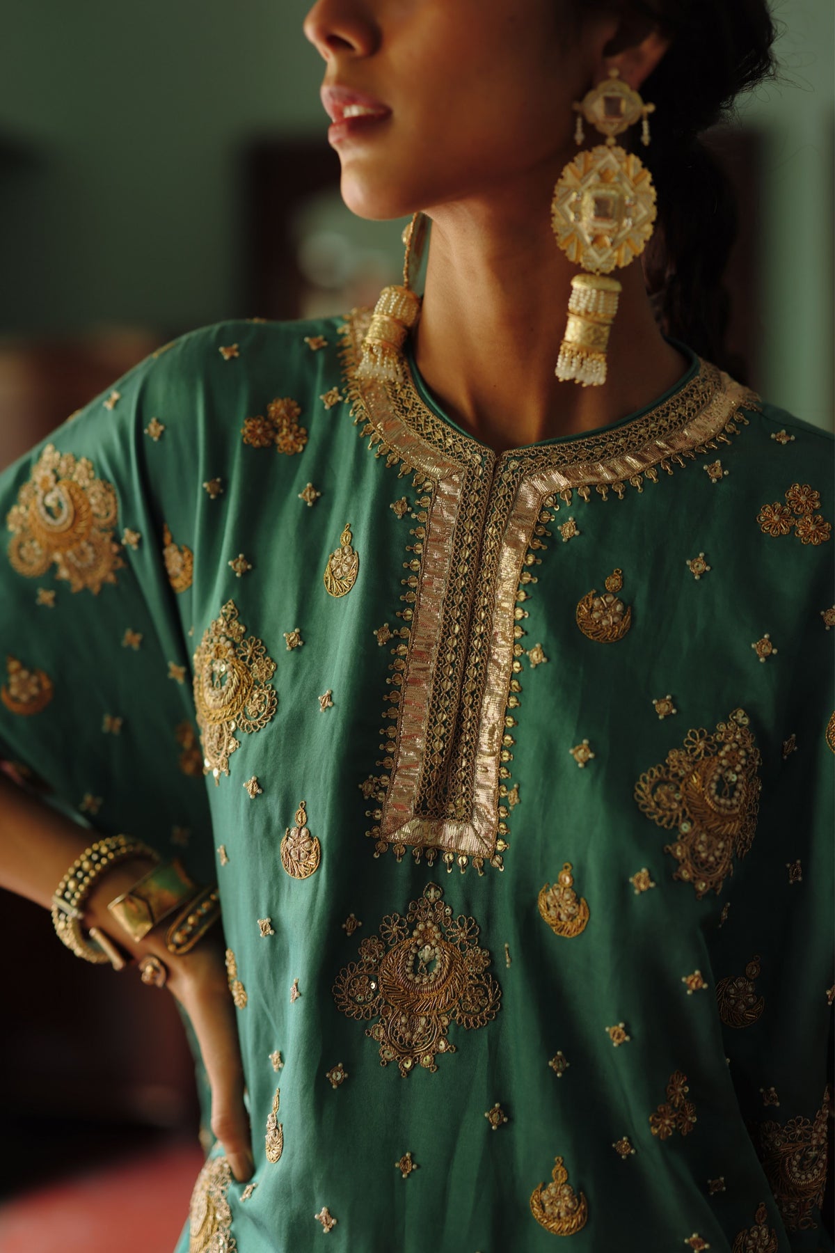 Halfmoon Turquoise Kaftan Set