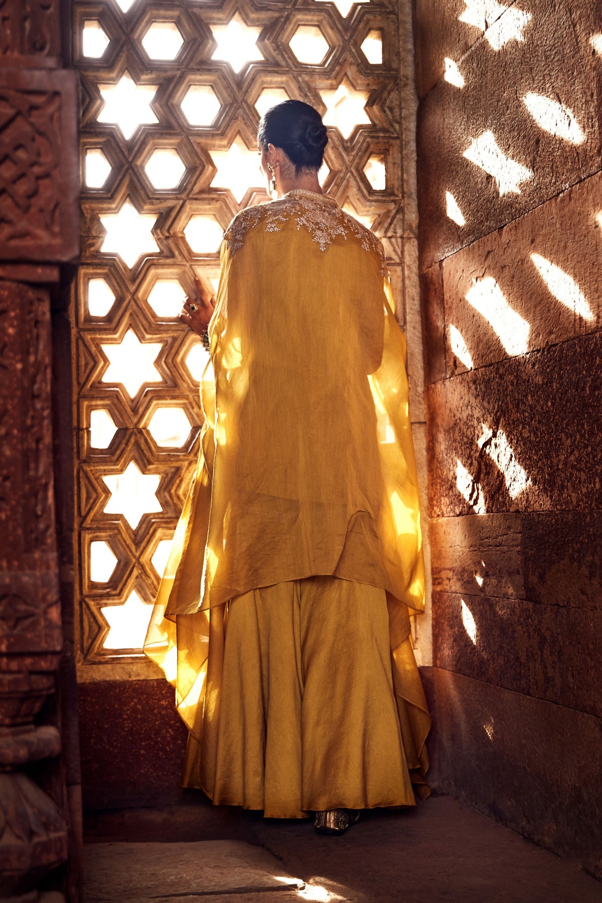 Turmeric Cape with Kurta Set