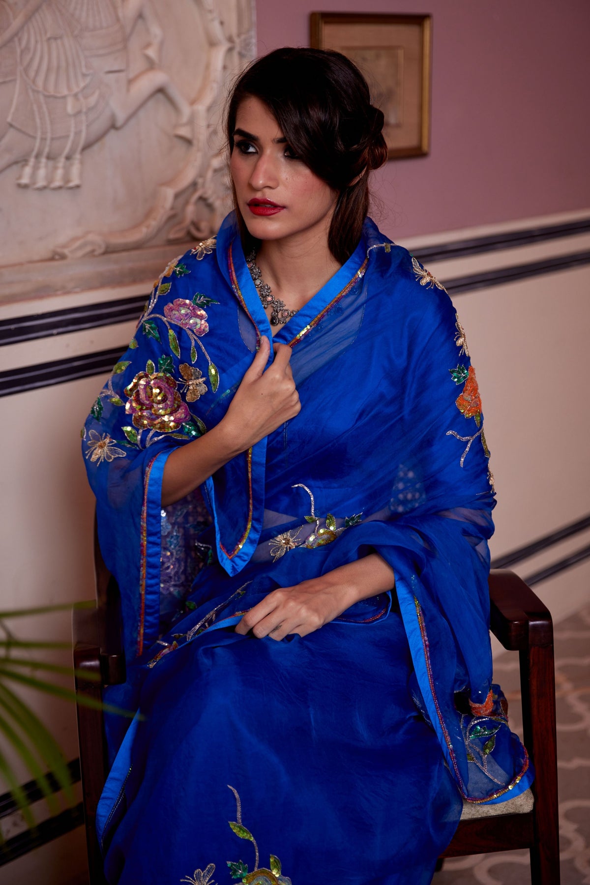 Neelima Cobalt Blue Saree