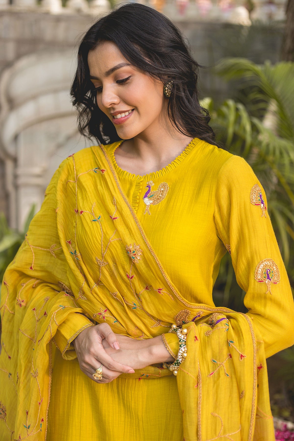 Lime Yellow Sharara Set