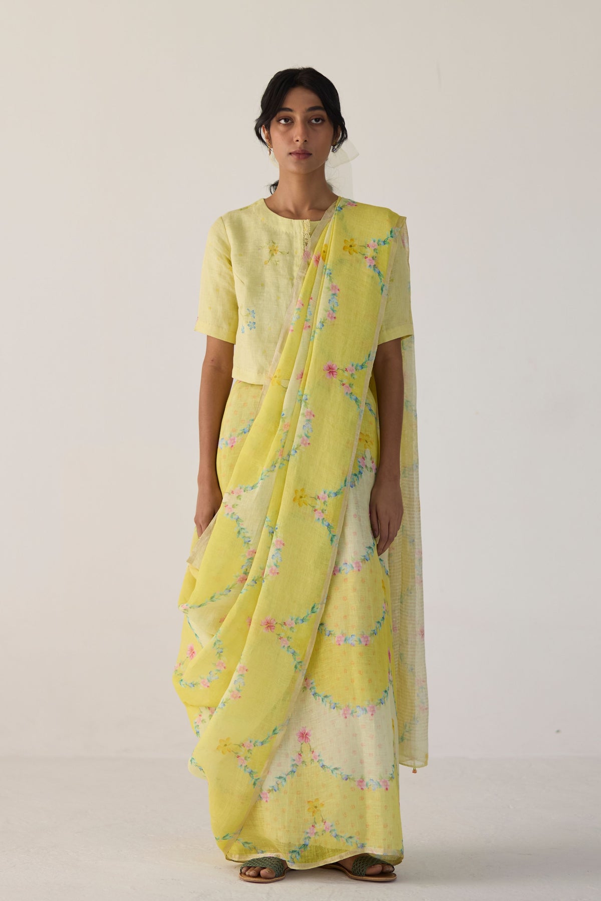 Gulmarg Yellow Sari