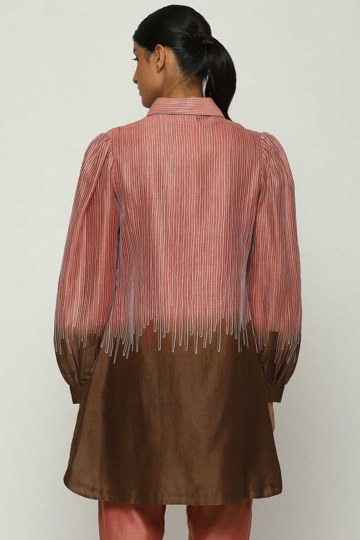 Ombre Crewel Embroidery Shirt