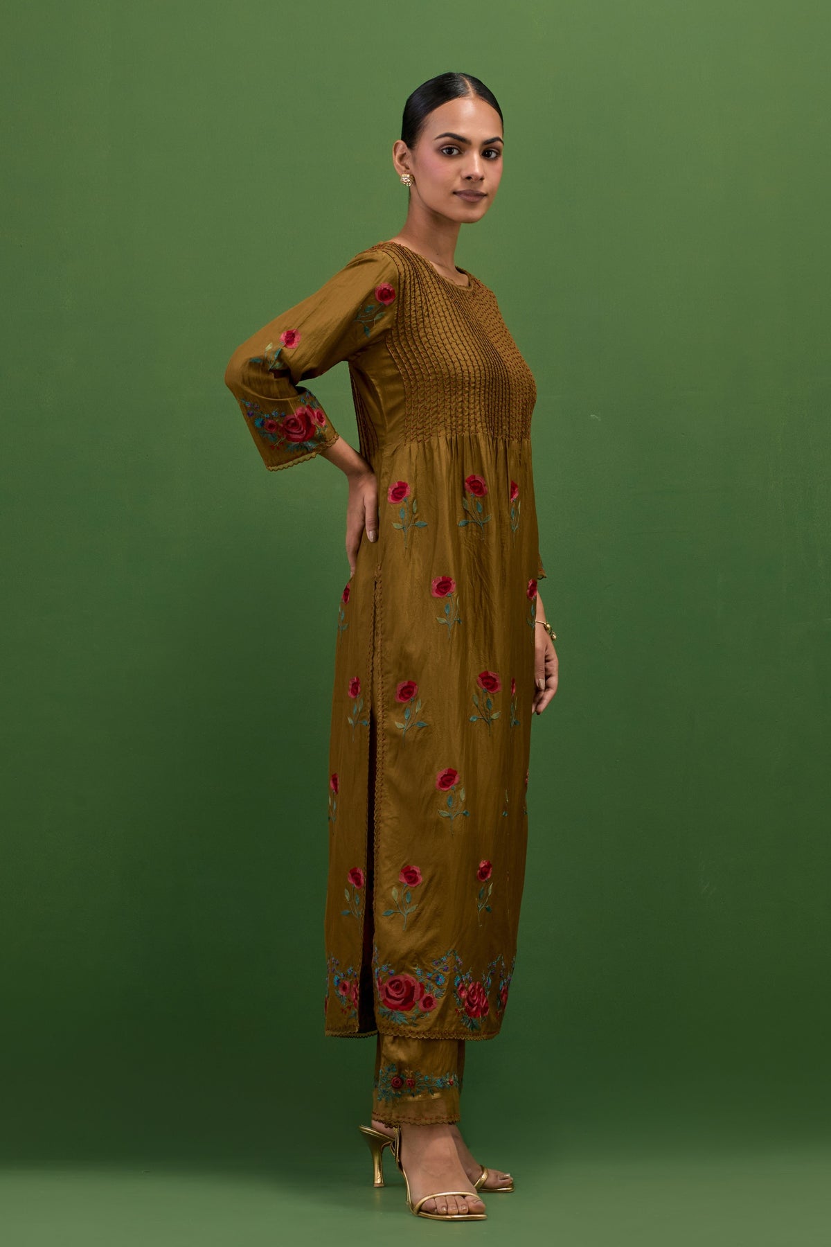 Golden Olive Kurta Set