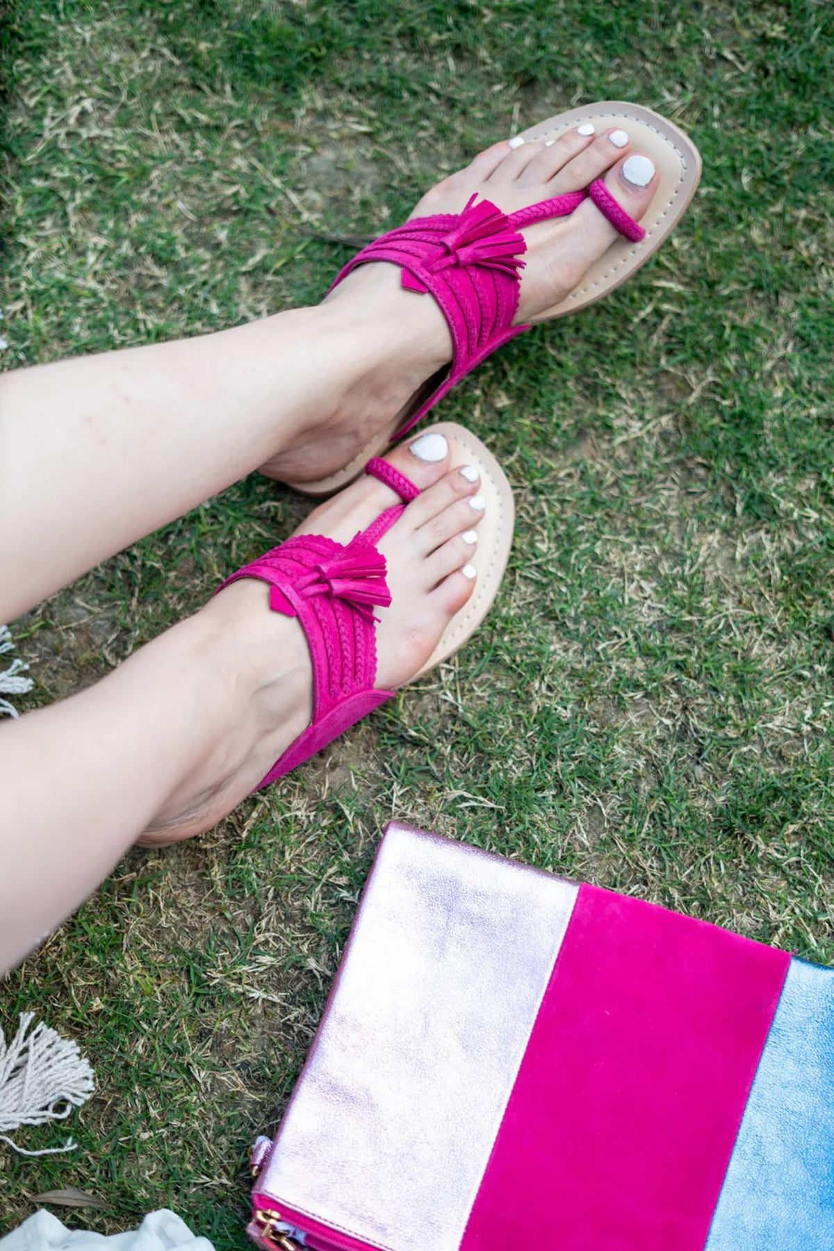 Fushsia Kolhapuri Sandals