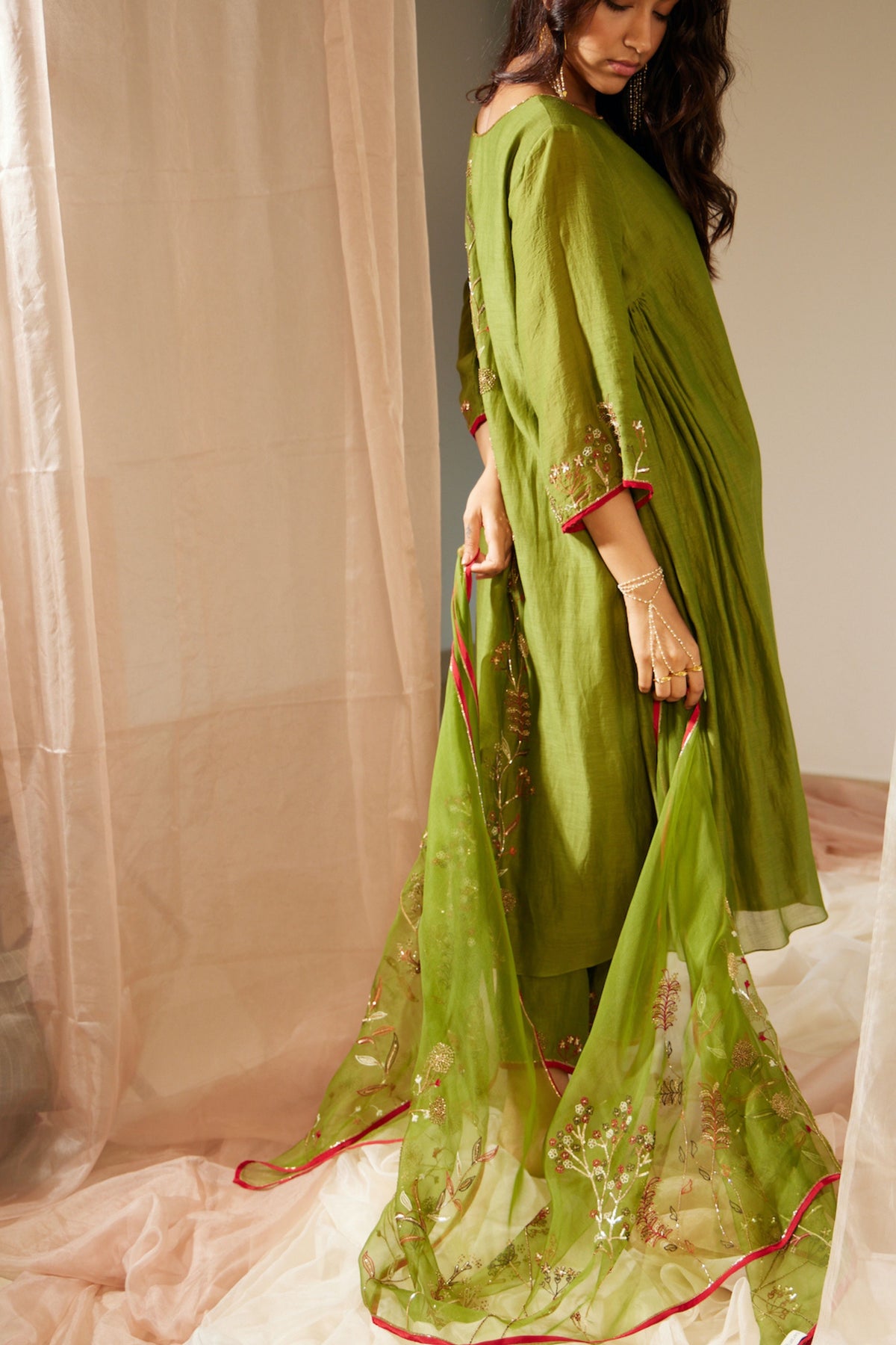 Green Gul Dupatta