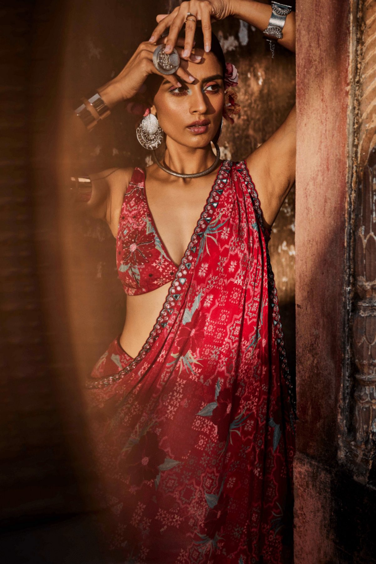 Heer Fuchsia Printed Sharara Set