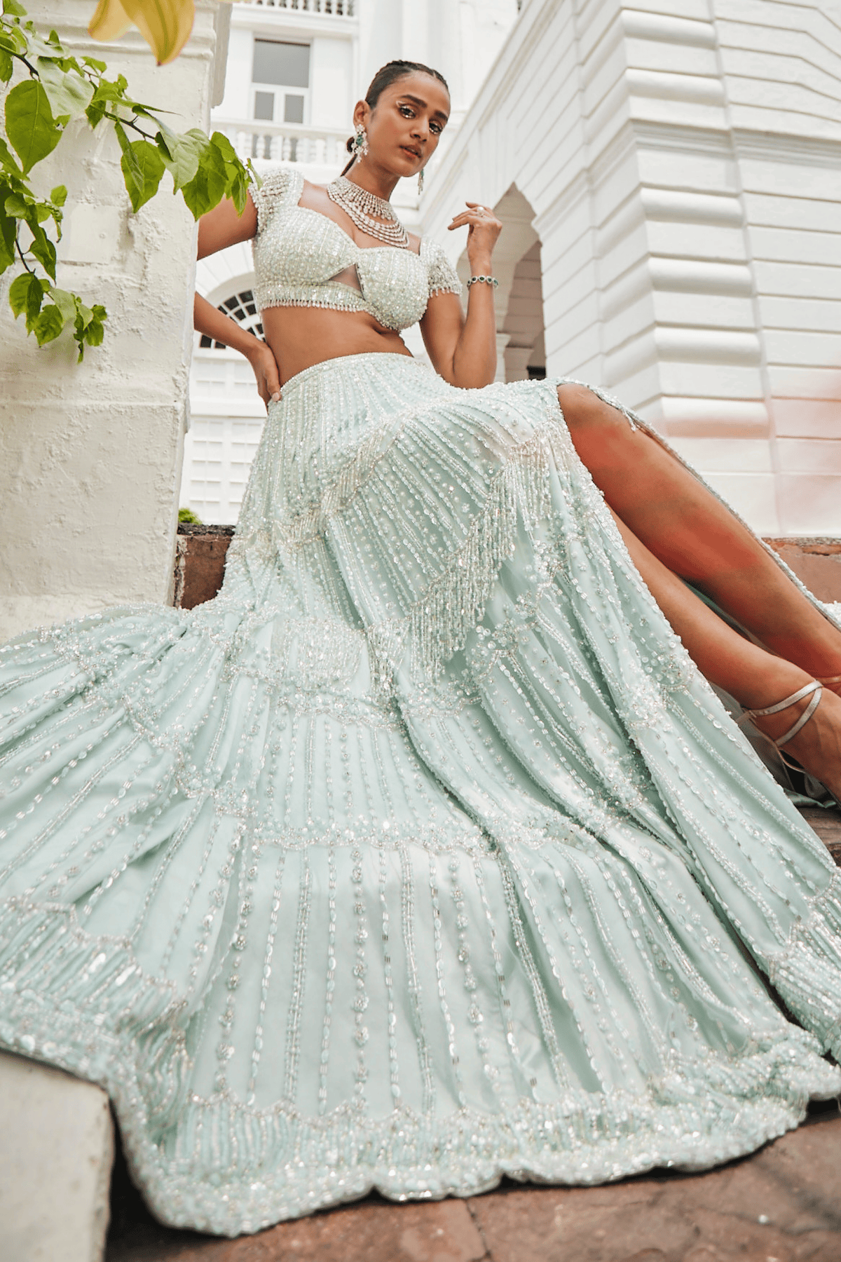 Aqua Green Lehenga Set