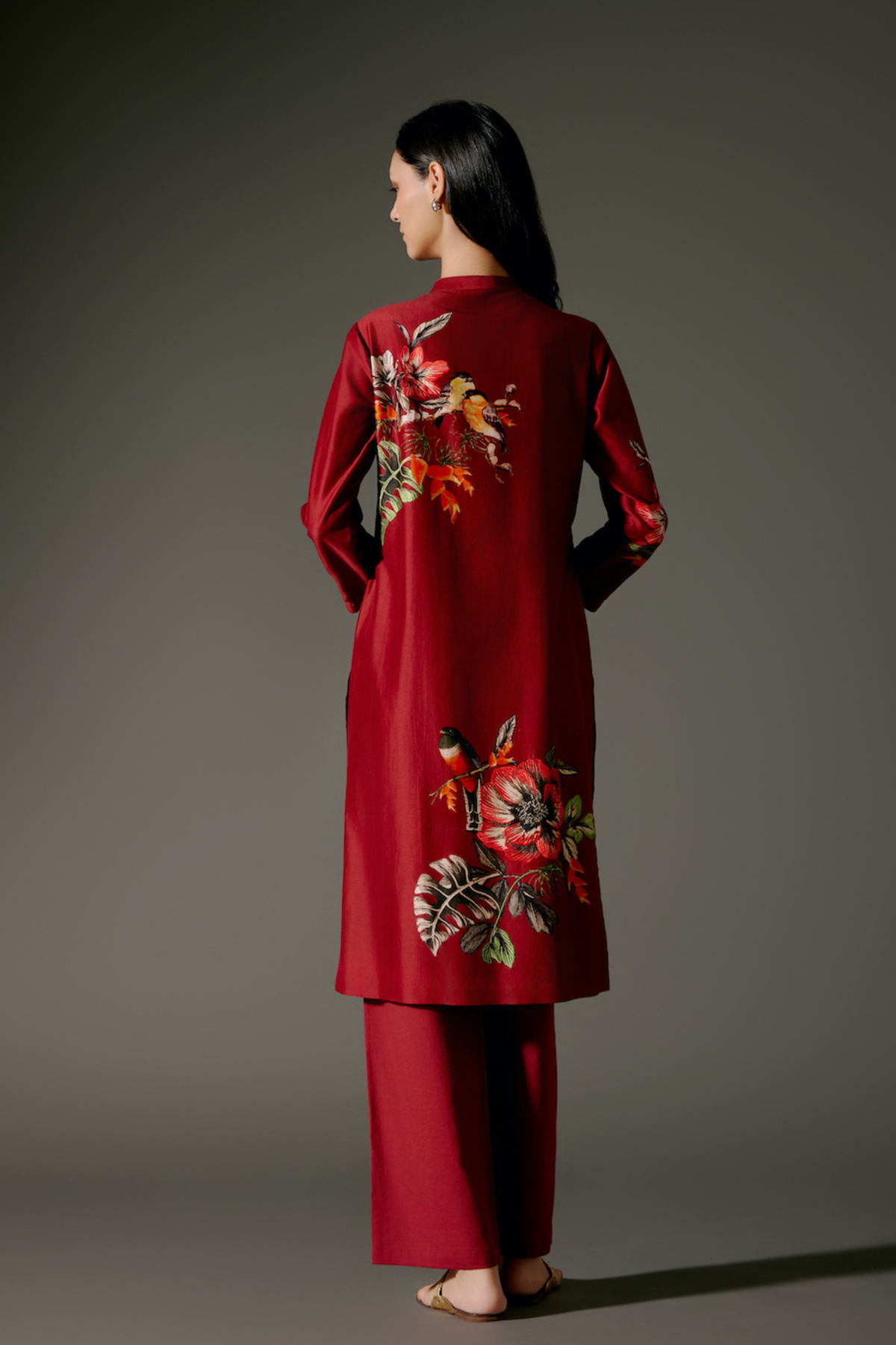 Chanderi Tunic Set Red